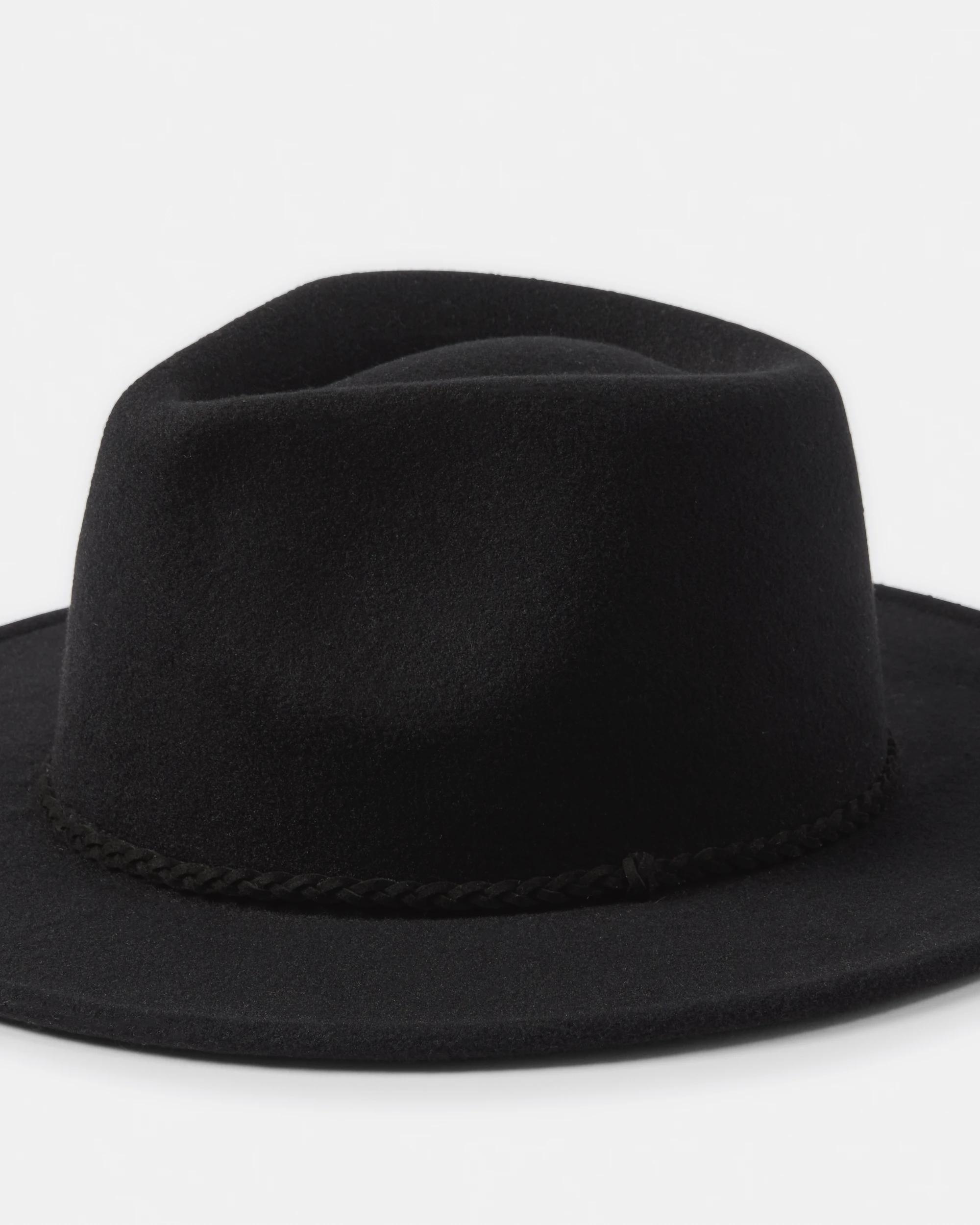 3 Braided Fedora Hat Black, 3 of 3