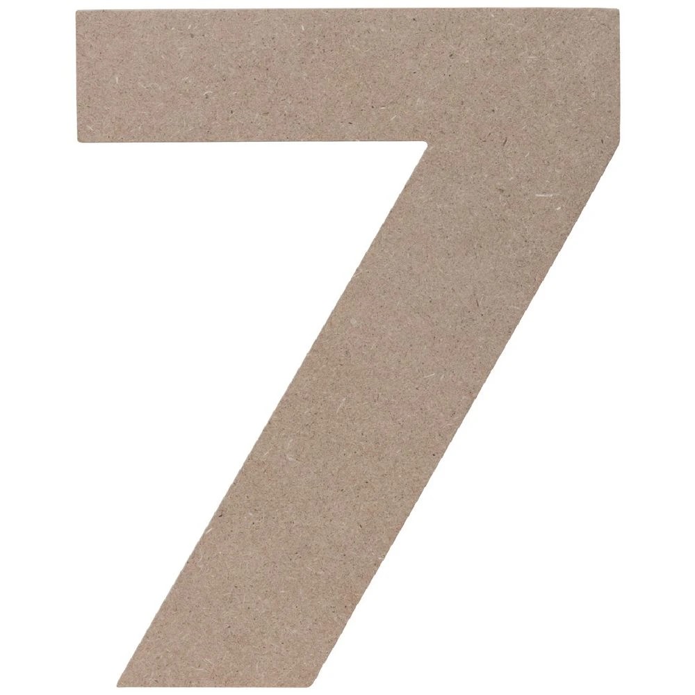 1 Born Wooden Number 7 20cm, 1 of 3