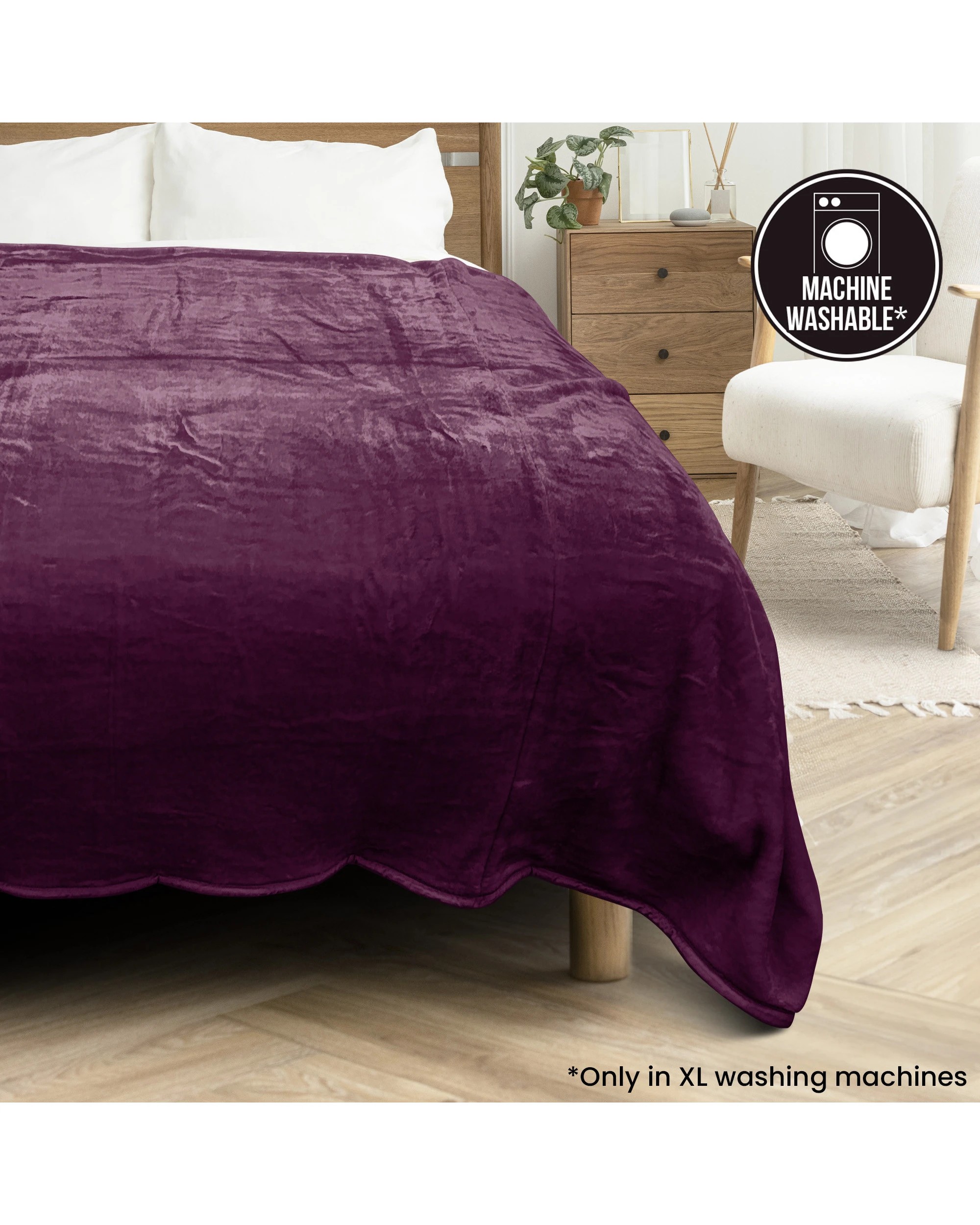 9 Laura Hill 3m X 3m Xl Faux Mink Blanket Double-sided Soft Plush Bed Oversized Throw Rug Purple
 - Super King Bed, 9 of 10