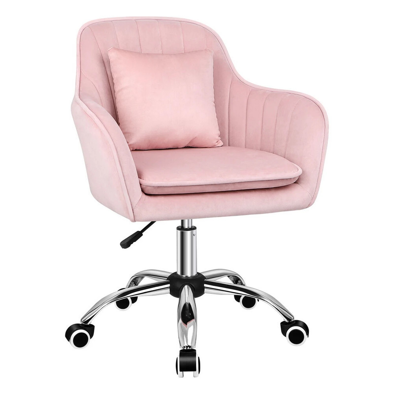 1 Alfordson Velvet Office Chair Computer Swivel Armchair Work Adult Kids - Pink, 1 of 10