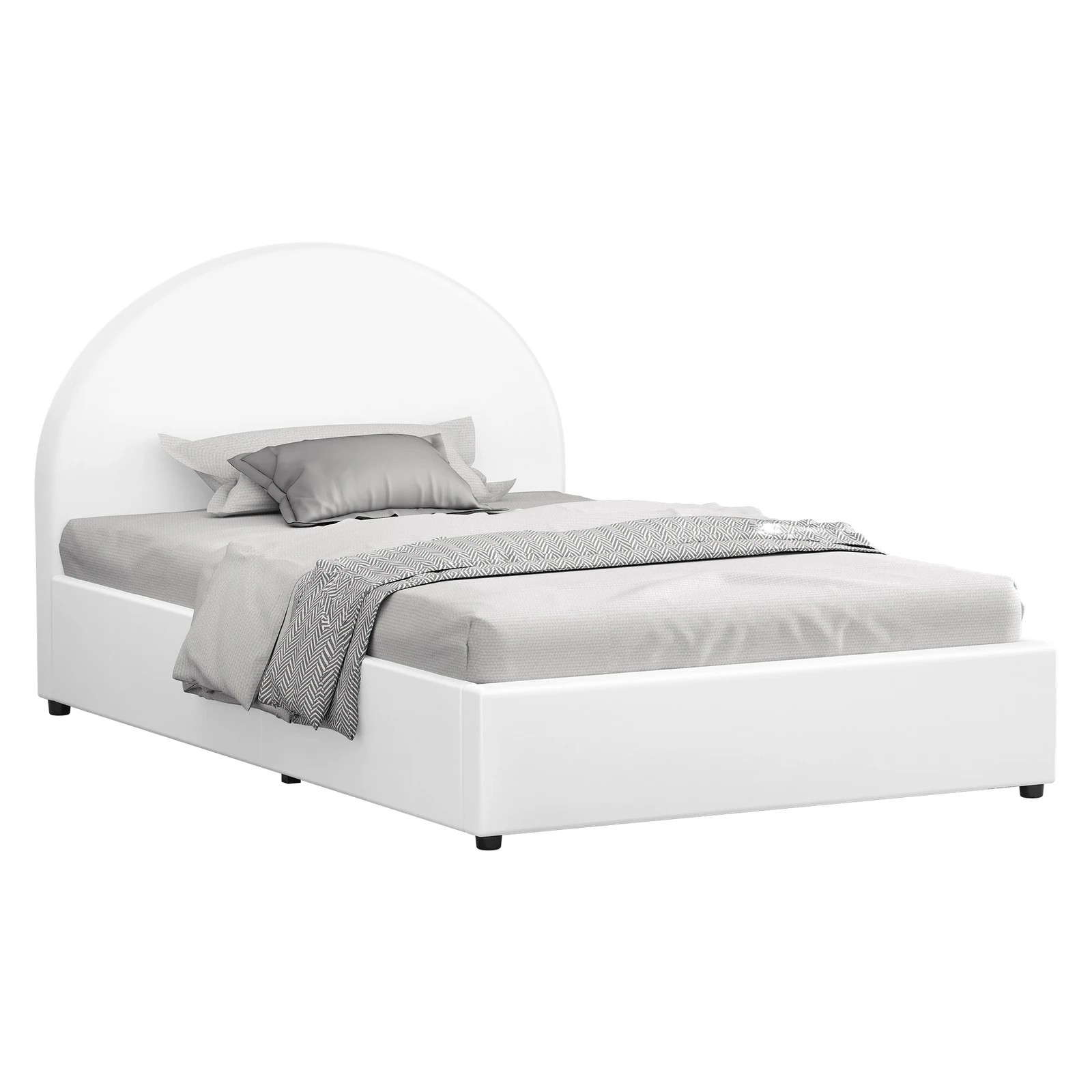 1 Alfordson Bed Frame King Single Gas Lift Base With Storage Leather Howell - White, 1 of 10
