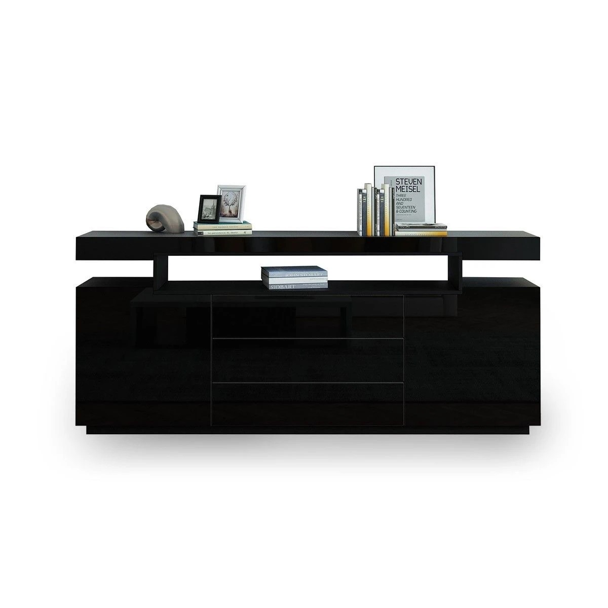 5 Ausway Sideboard Buffet Cabinet High Gloss Cupboard 2 Doors 3 Drawers 200cm, 5 of 7