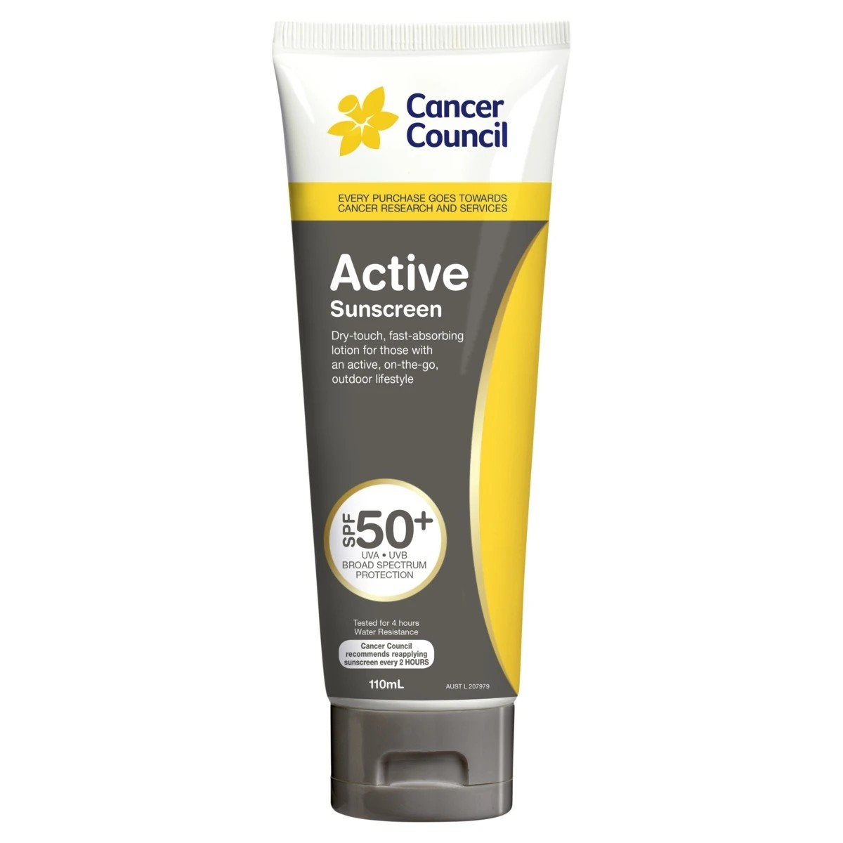 1 Cancer Council SPF50+ Active Sunscreen 110ml, 1 of 2