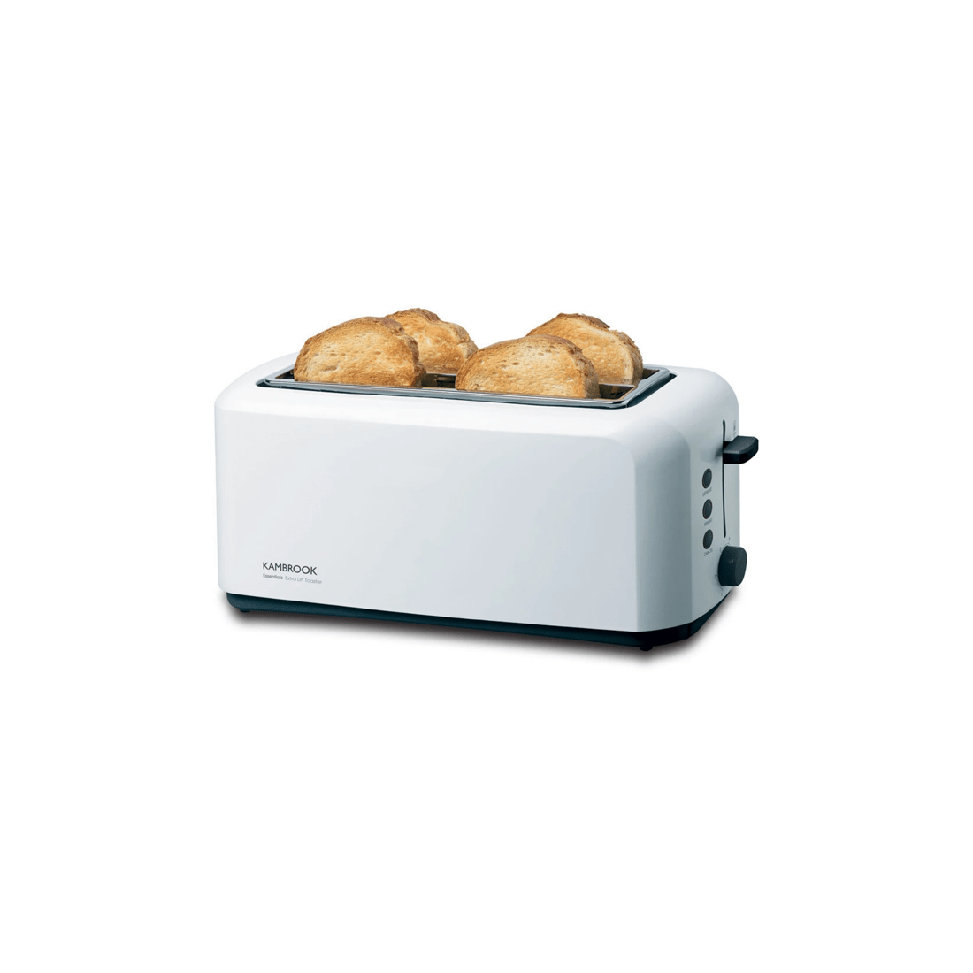 2 Kambrook 1450w Perfect Fit Extra Lift Wide/long Slot Plastic 4 Slice Toaster - White, 2 of 3