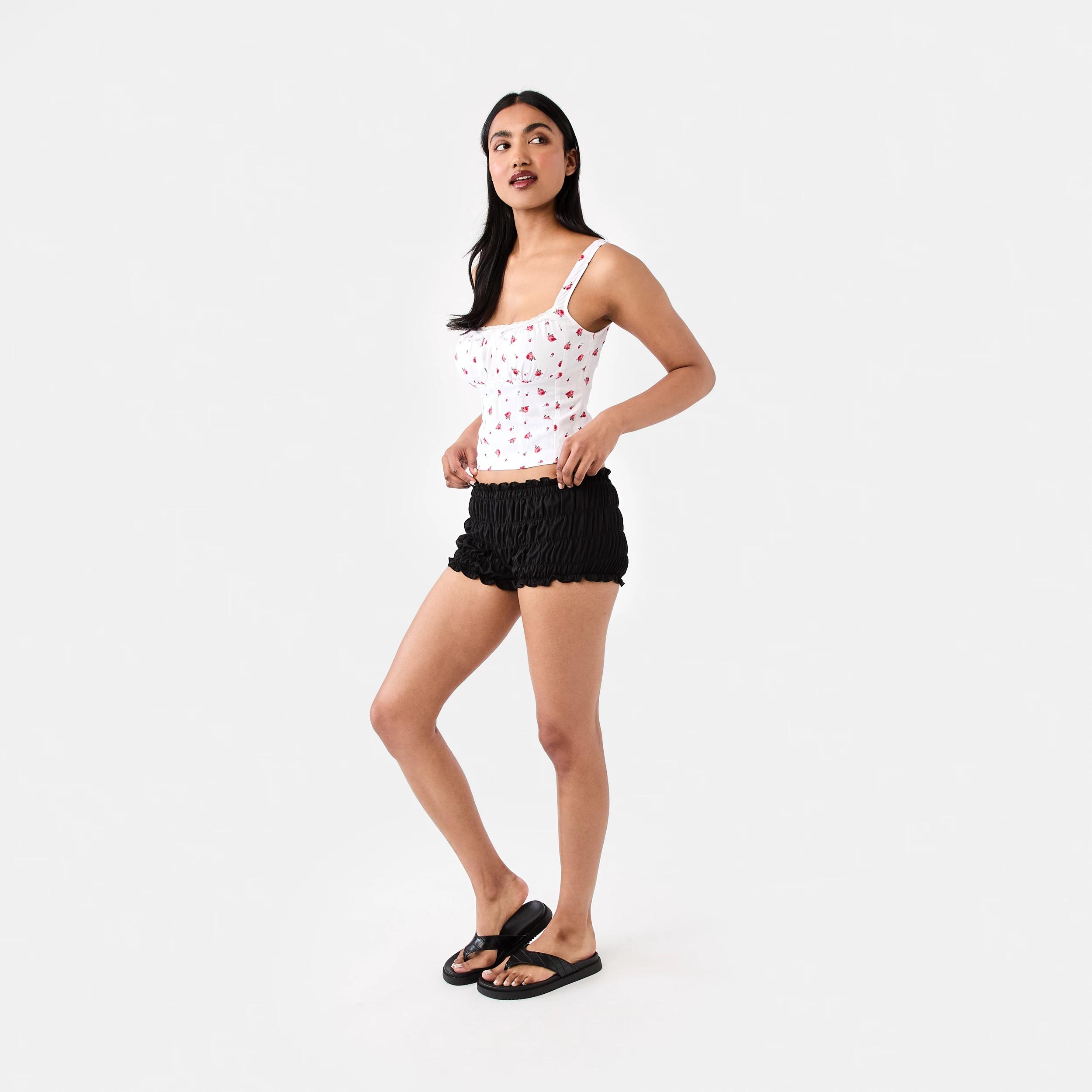 3 Linen Blend Sleeveless Corset Top Rosebud, 3 of 8