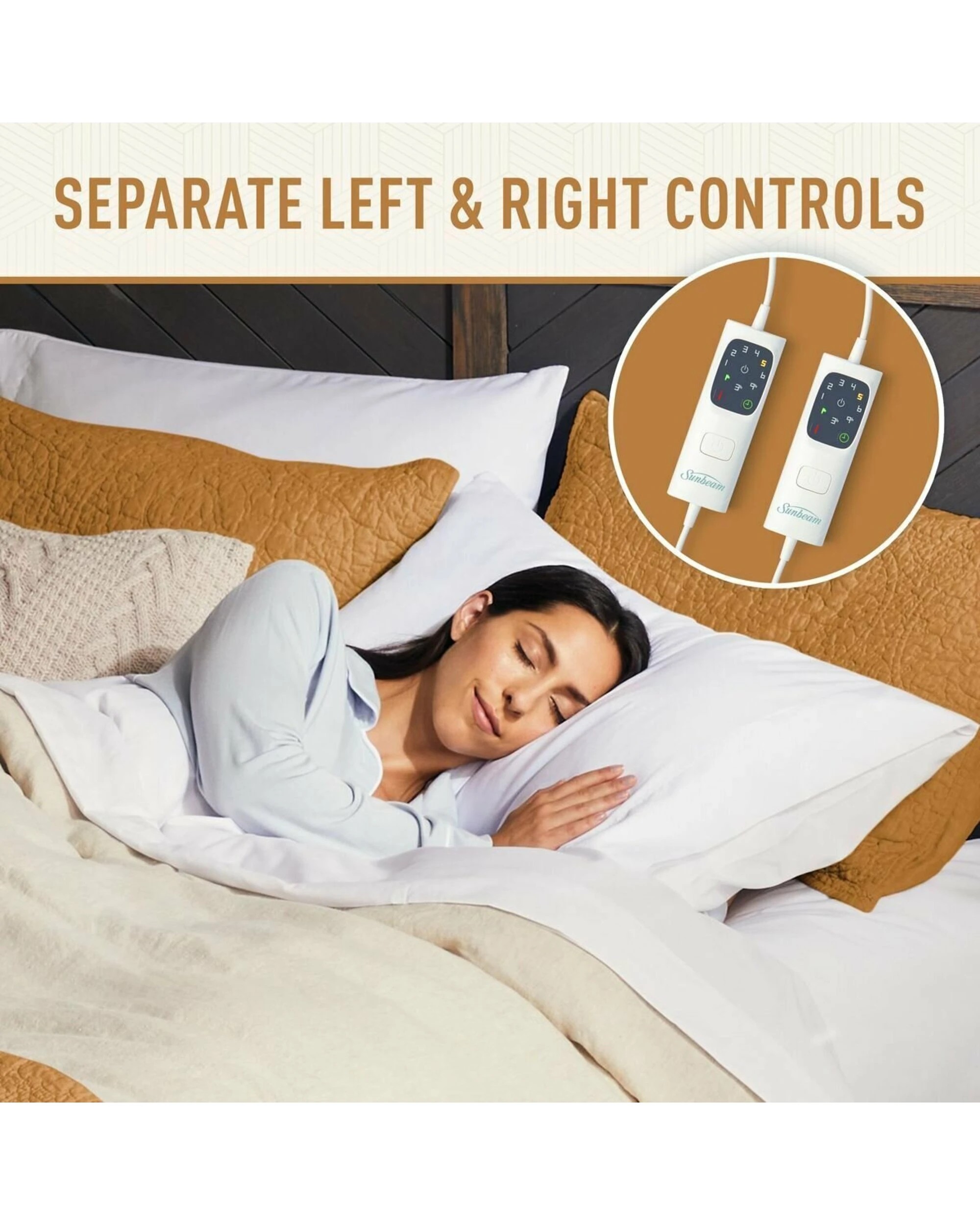 7 Sunbeam Sleep Perfect Quilted Anti Bacterial Queen Electric Blanket, 7 of 10