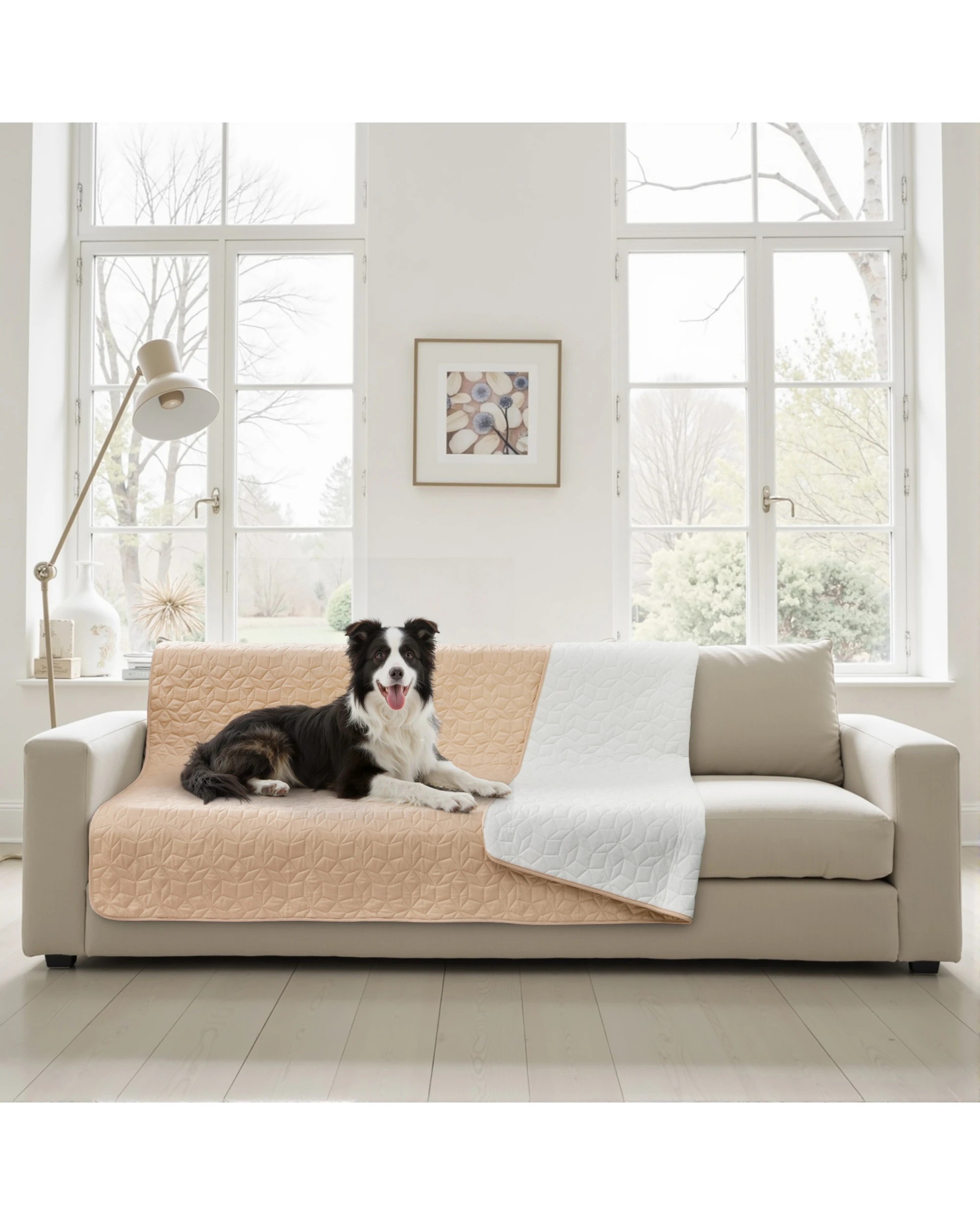 2 Charlie's Sofur Waterproof Dog Bed Cover Protector Single/King Single 132x208cm - King Single Bed - Oat, 2 of 10