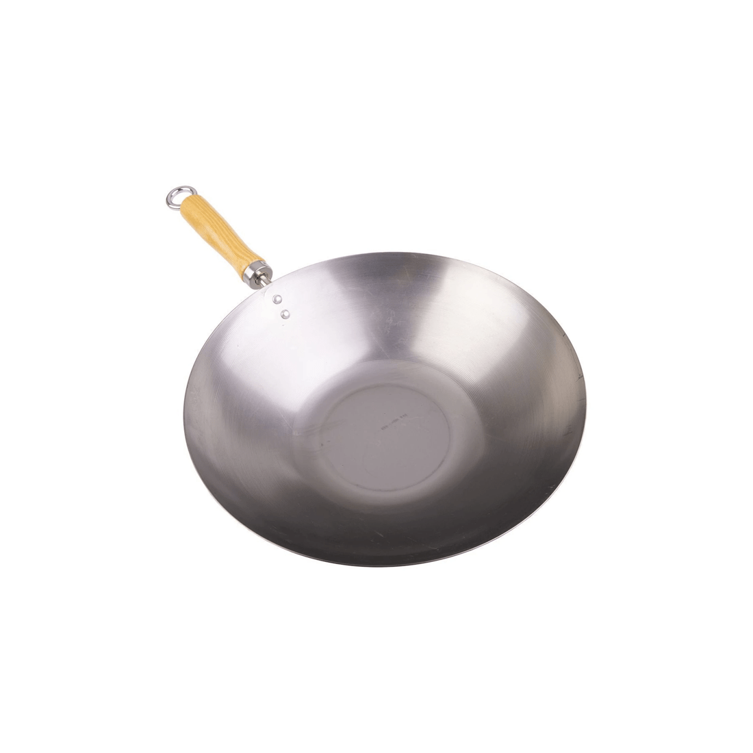 1 D.line 30cm Carbon Steel Stir-fry Wok Flat Base Wooden Handle Induction
 - Silver, 1 of 3