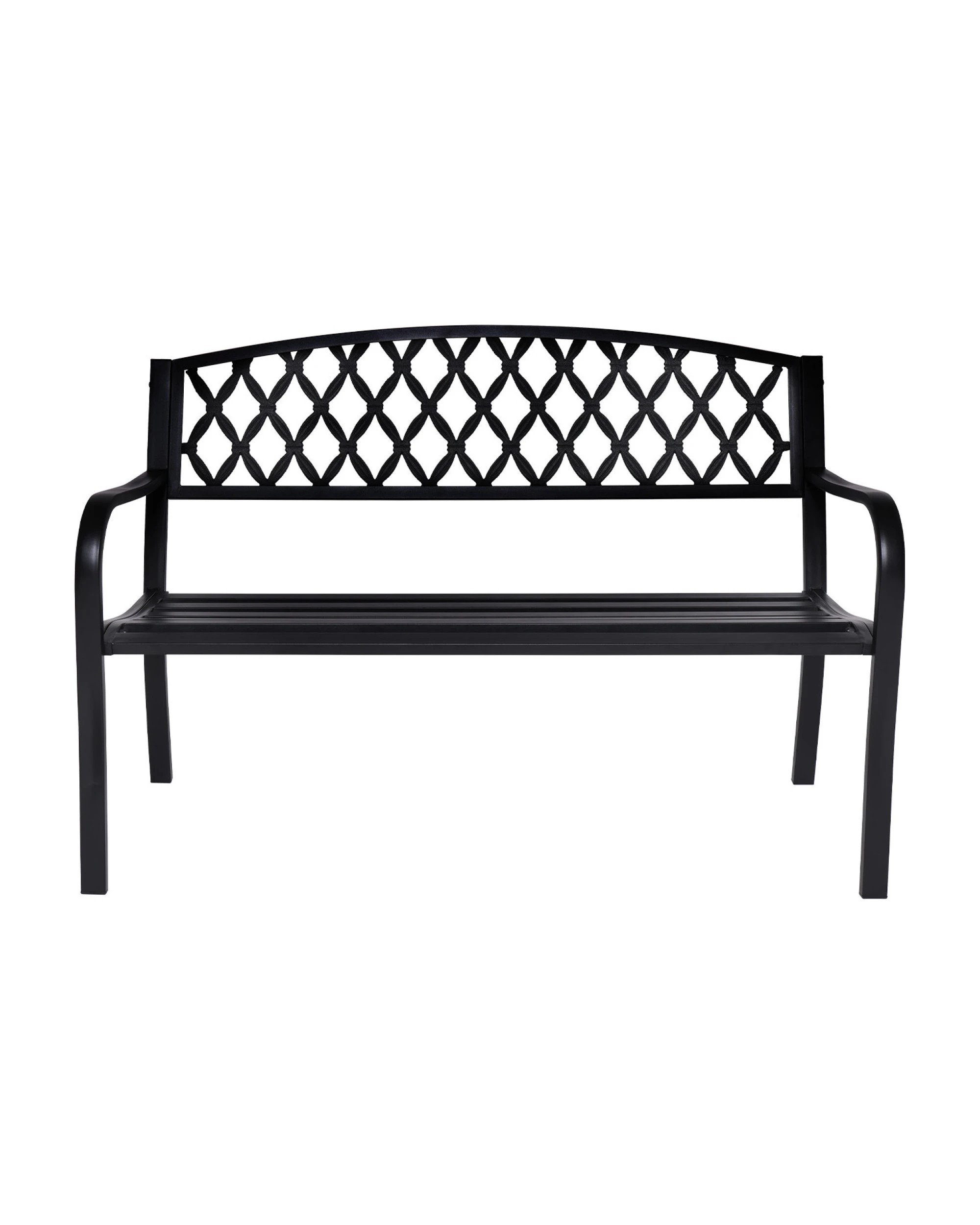 7 Wallaroo Steel Outdoor 2 to 3 Seater Garden Bench Rust Resistant Cast Iron 300kg Capacity - Black, 7 of 10