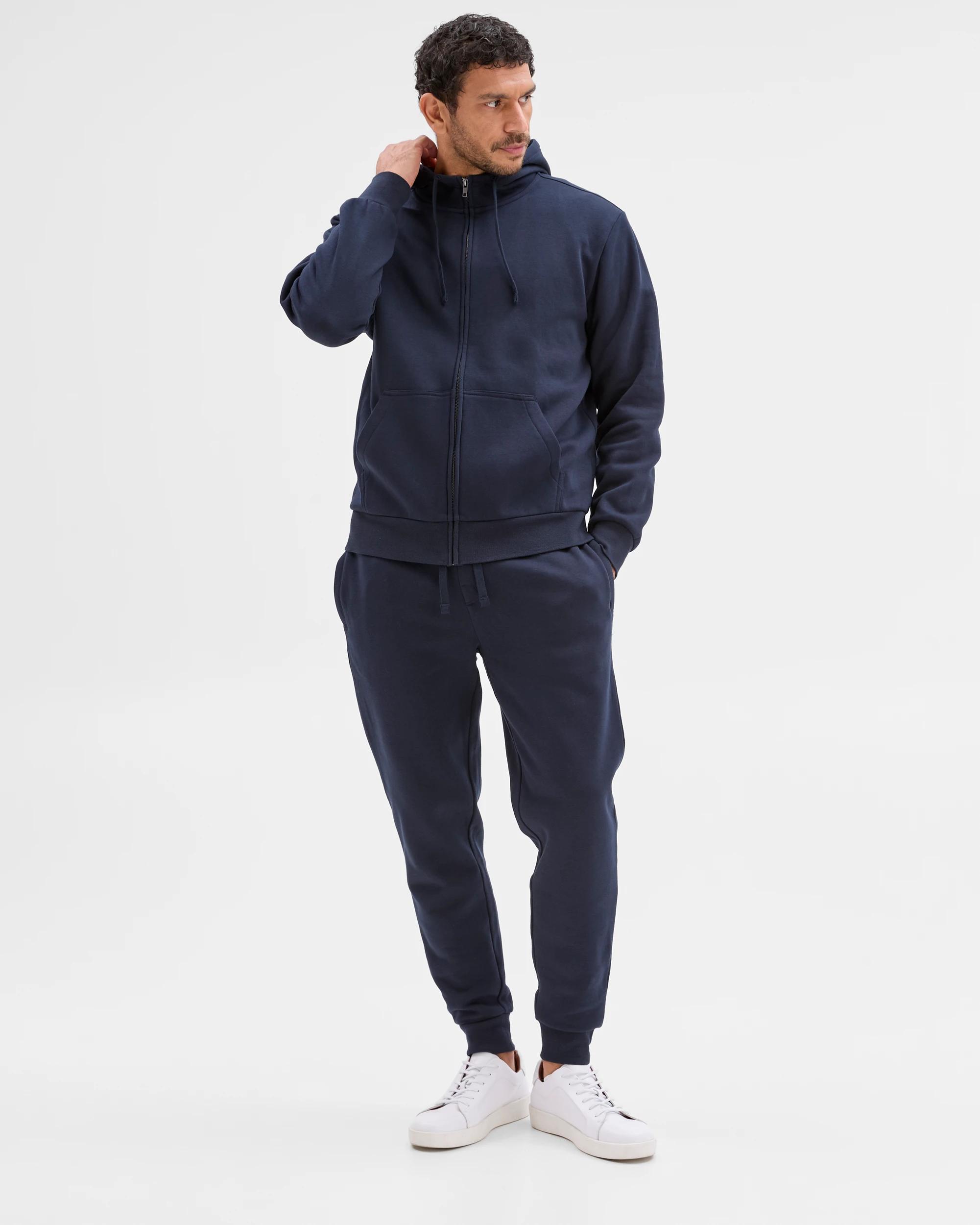 5 Target Man Australian Cotton Blend Zip Thru Hoodie NAVY, 5 of 8