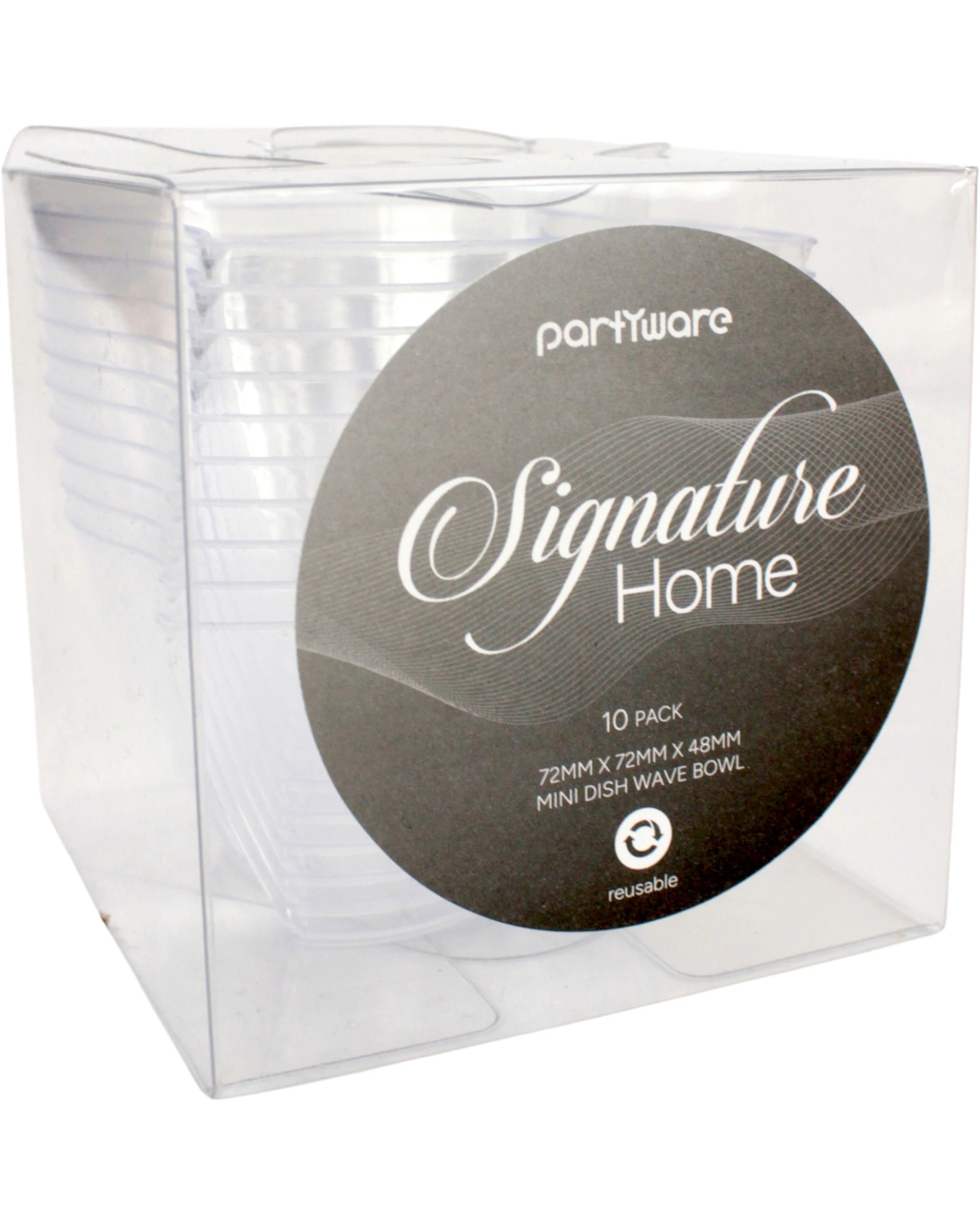 3 Partyware Mini Wave Shape Cocktail Bowls Pack of 10, 3 of 4