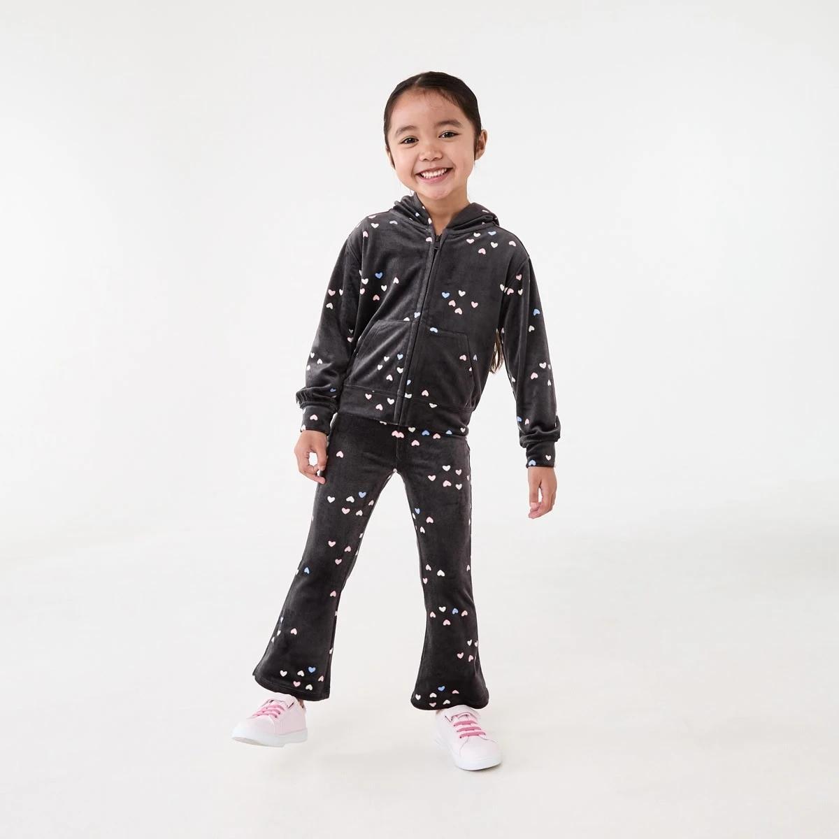 4 Velour Flare Leggings Hearts, 4 of 7