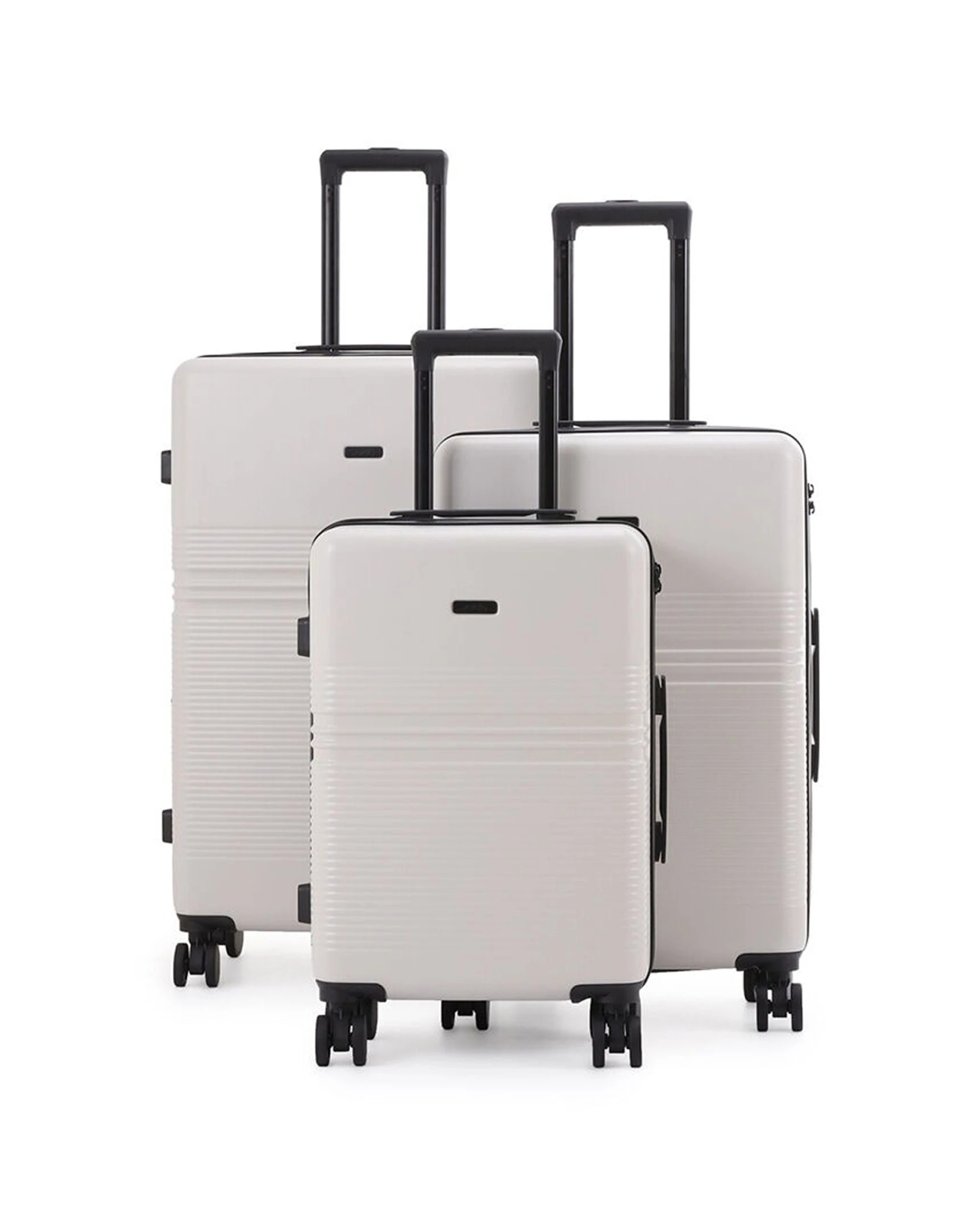 1 Paklite 3pc Elements Travel Luggage Set Suitcase Lightweight Expandable Oatmeal - White, 1 of 7
