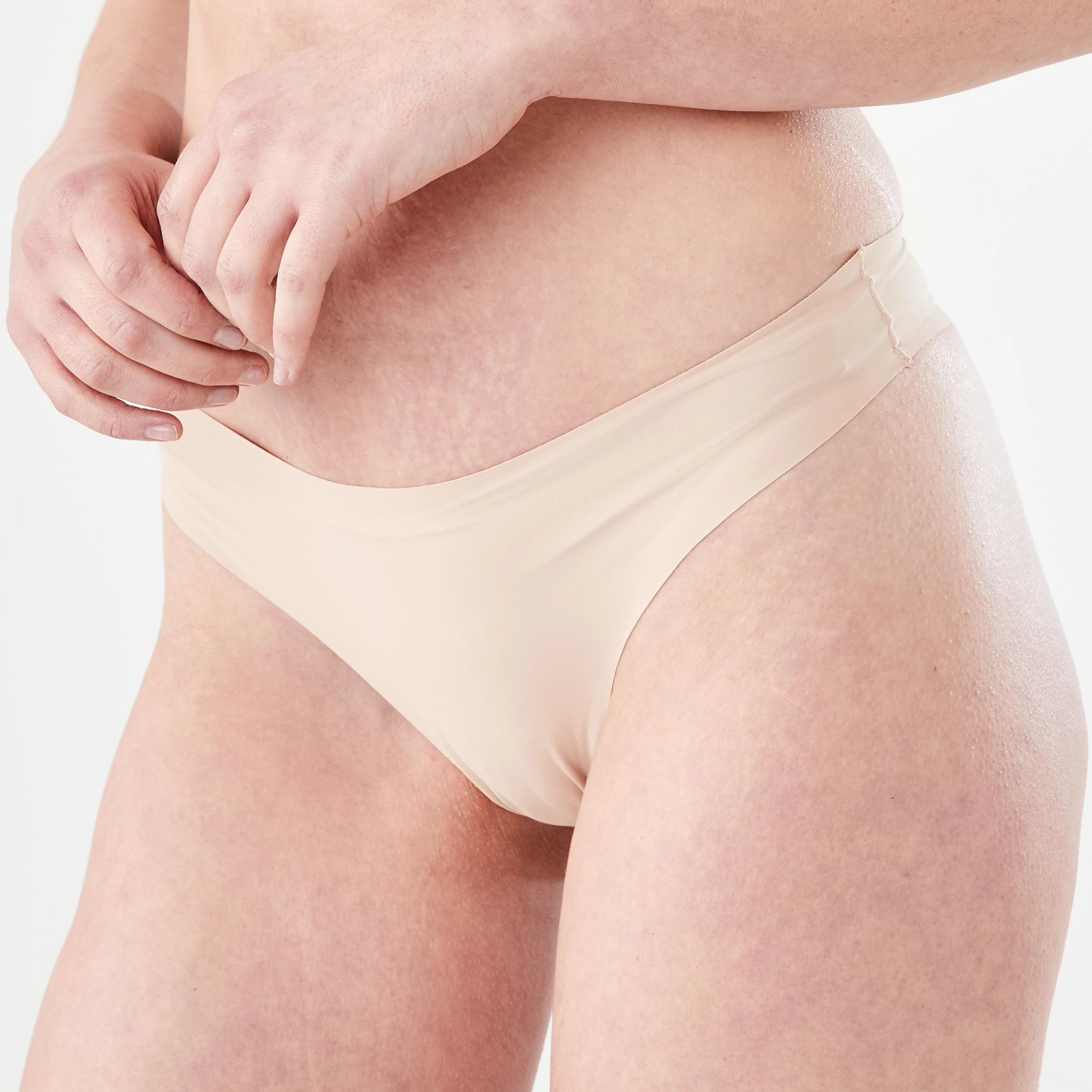 2 3 Pack No Show Cheeky Bikini Briefs Fawn Beige, 2 of 6