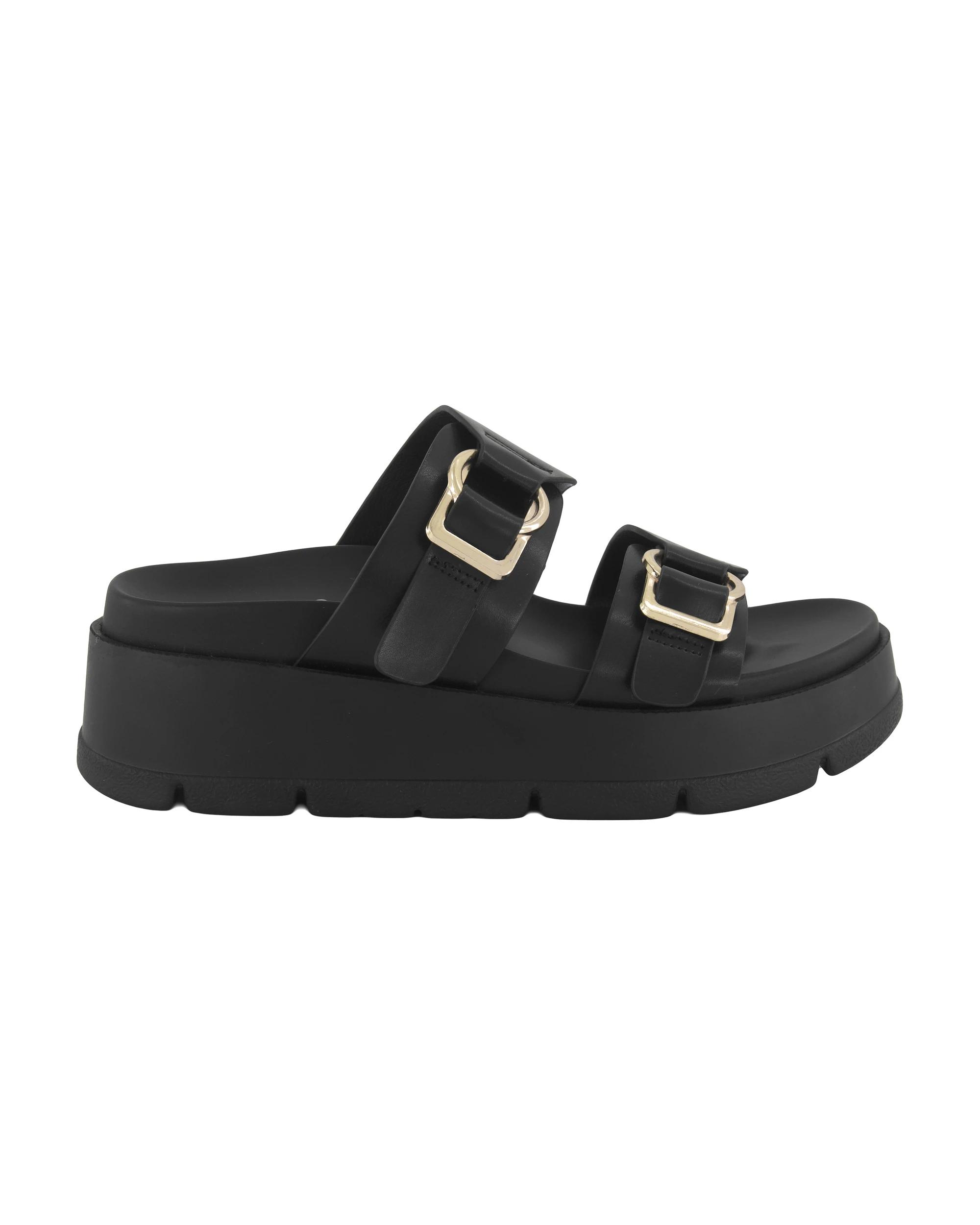 2 Double Buckle Platform Heels Black, 2 of 5
