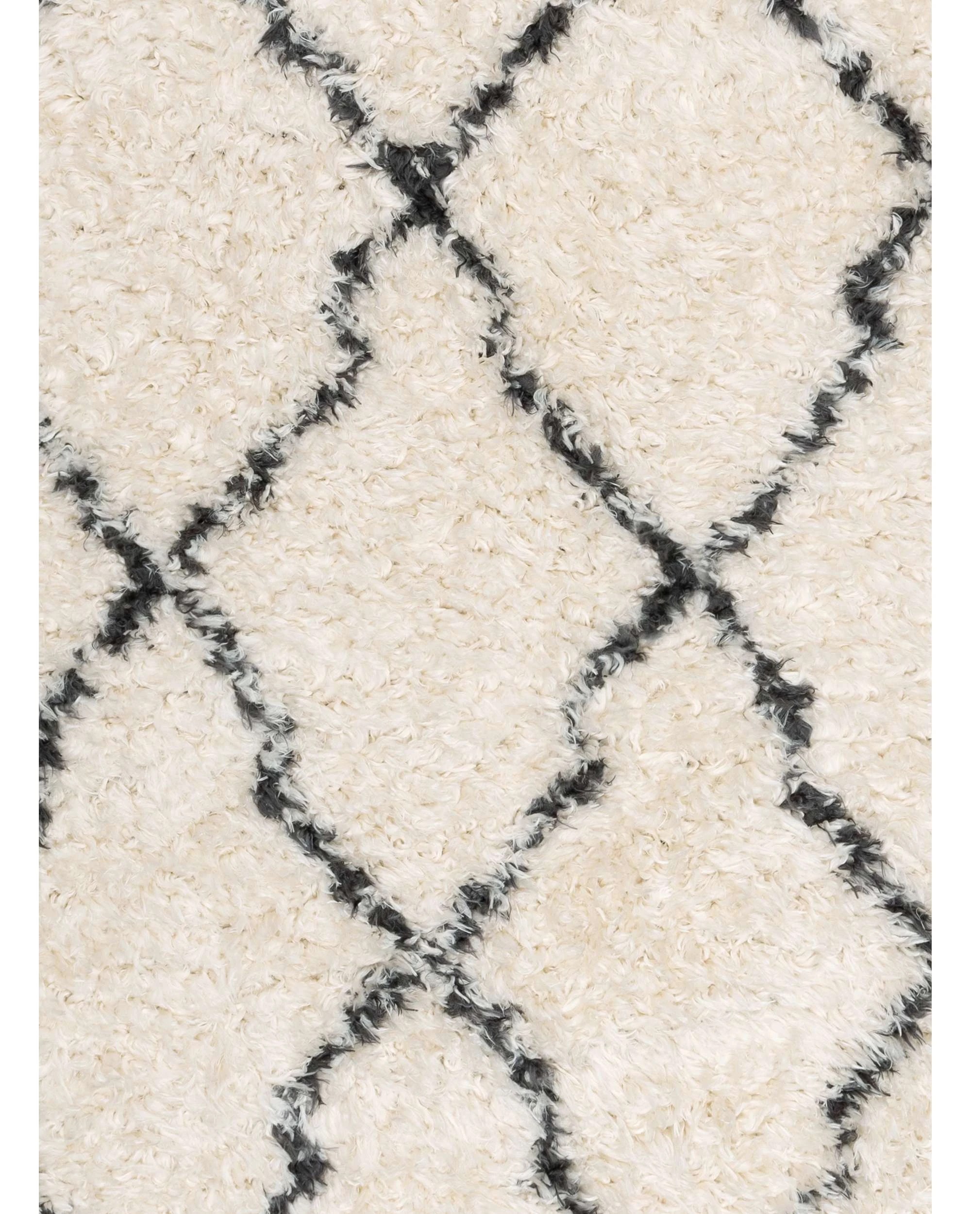 7 Loopsie Rusk Diamond Shag Rug-370cm x 280cm - White, 7 of 8