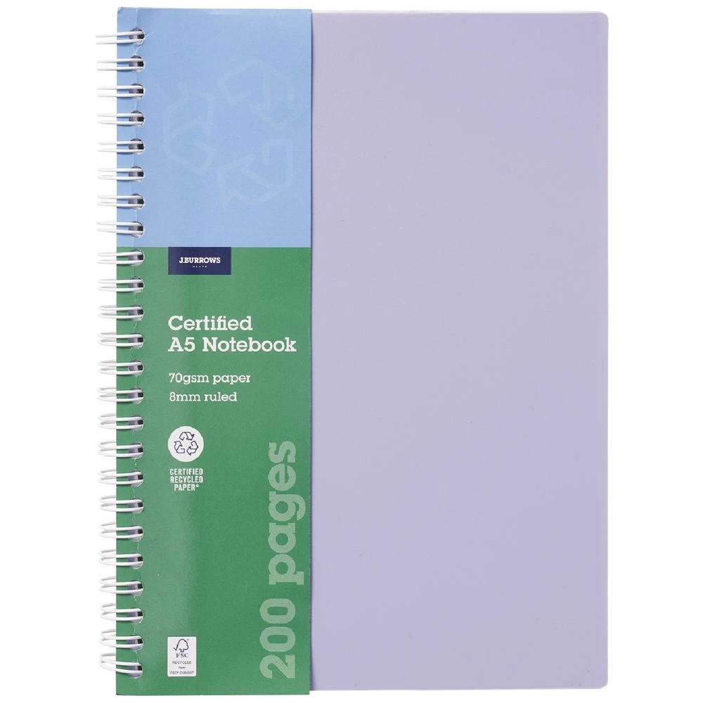 1 J.Burrows A5 PP Notebook 200 Page Purple, 1 of 2