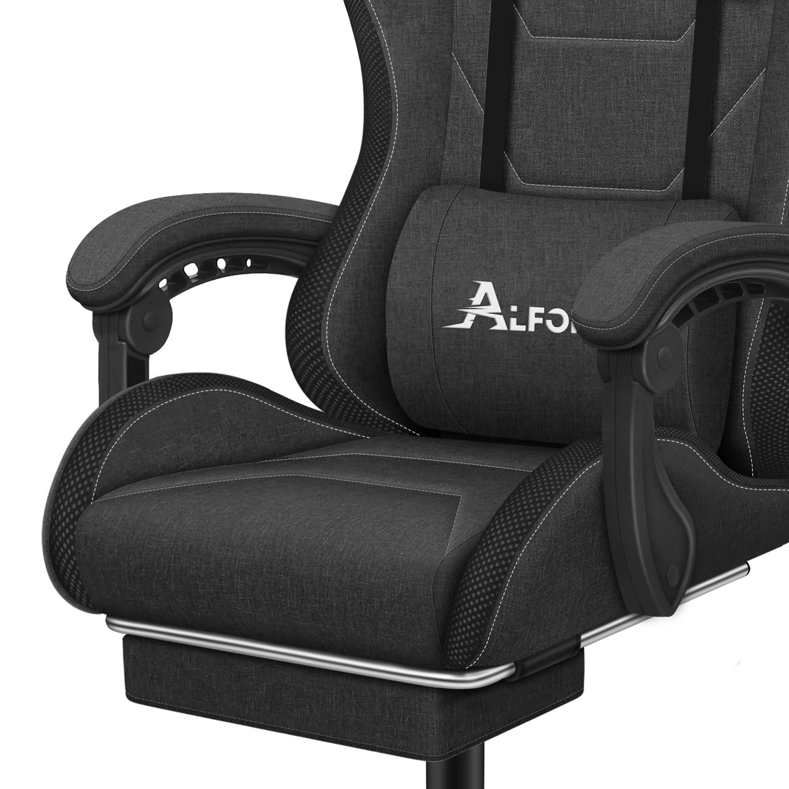 8 Alfordson Gaming Chair Office Massage 12 RGB LED Computer Seat Fabric - Dark Grey, 8 of 10