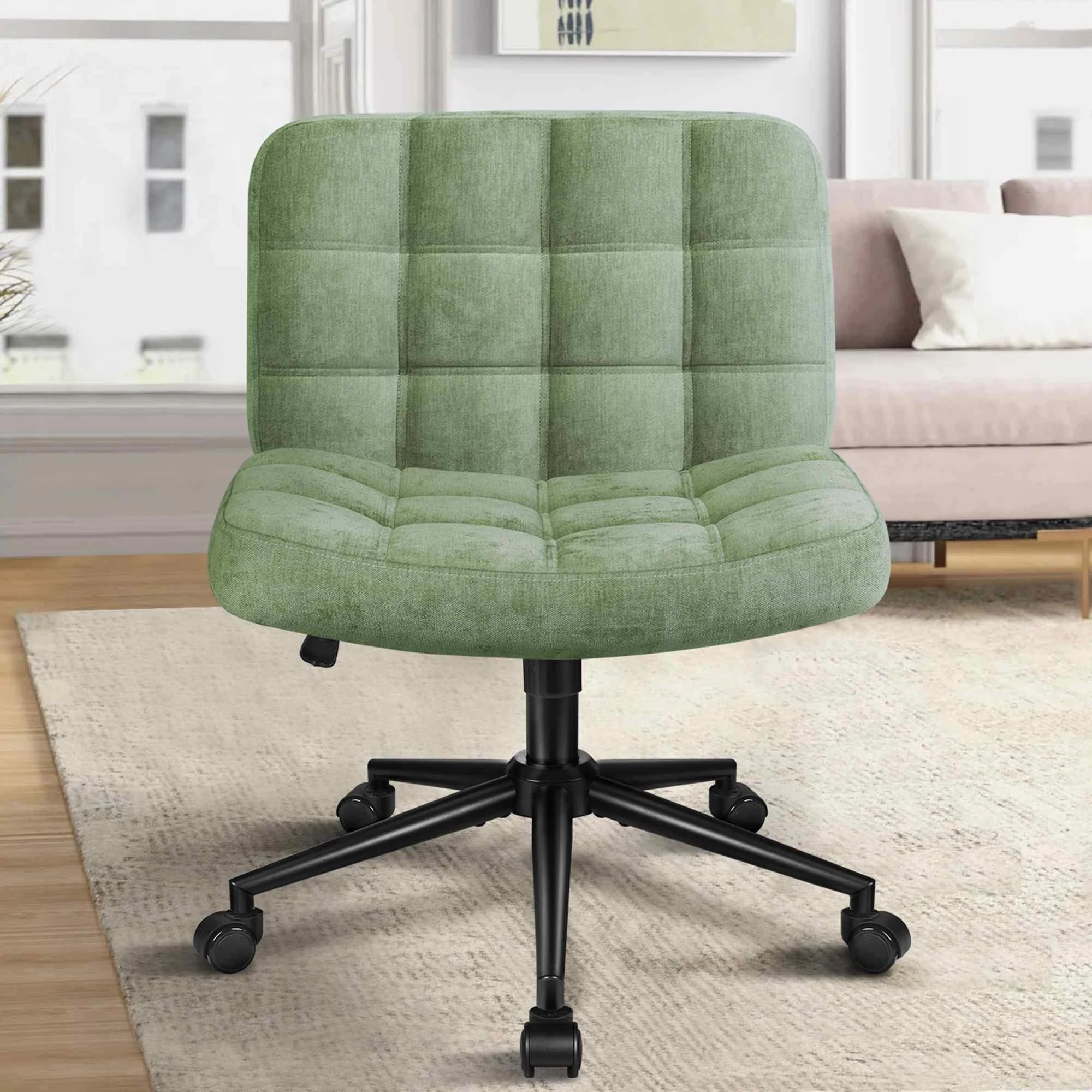 6 Alfordson Office Desk Chair Computer Armless Wide Seat Mid Back - Green, 6 of 10
