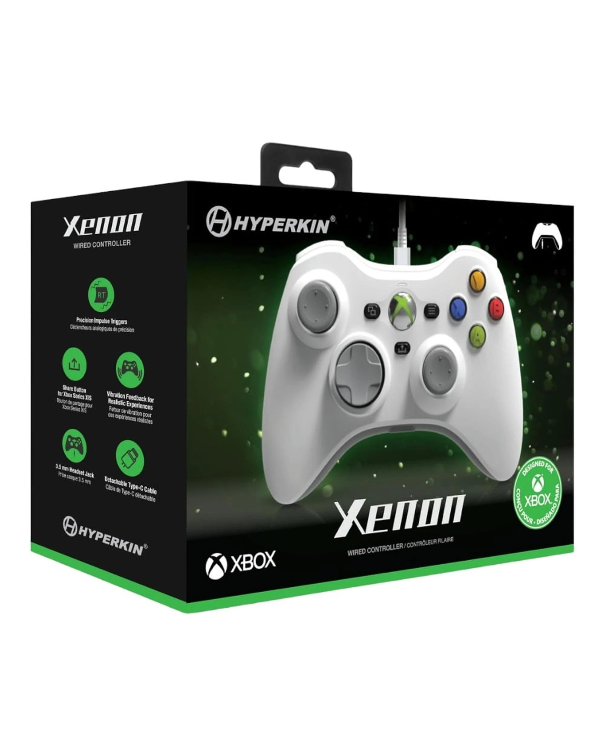5 Hyperkin Xenon Wired Controller For Xbox Series X|S, Xbox One and PC - White, 5 of 5