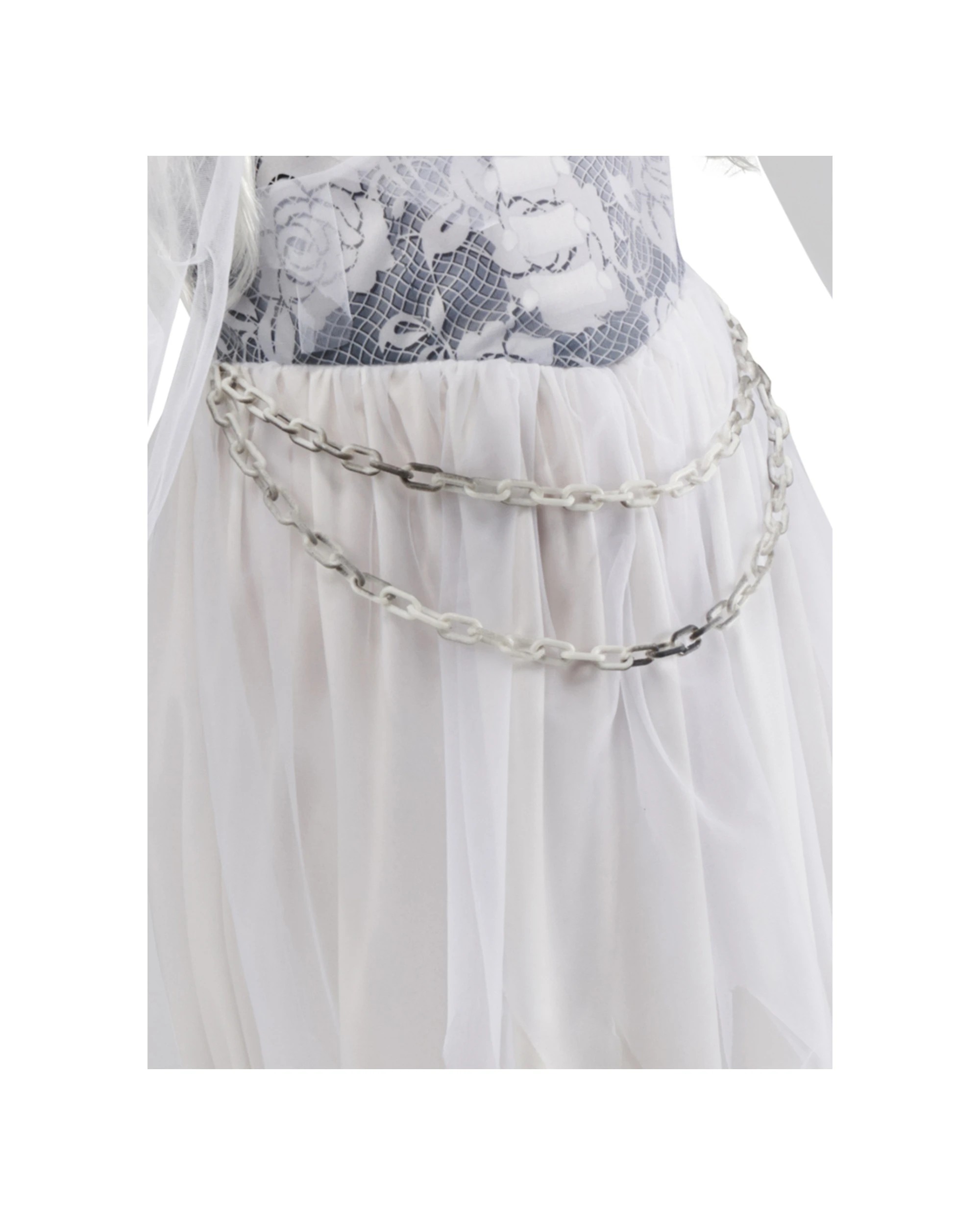 3 Rubies Ghostly Girl Costume Party Dress-up Size 6-8y
 - White, 3 of 4