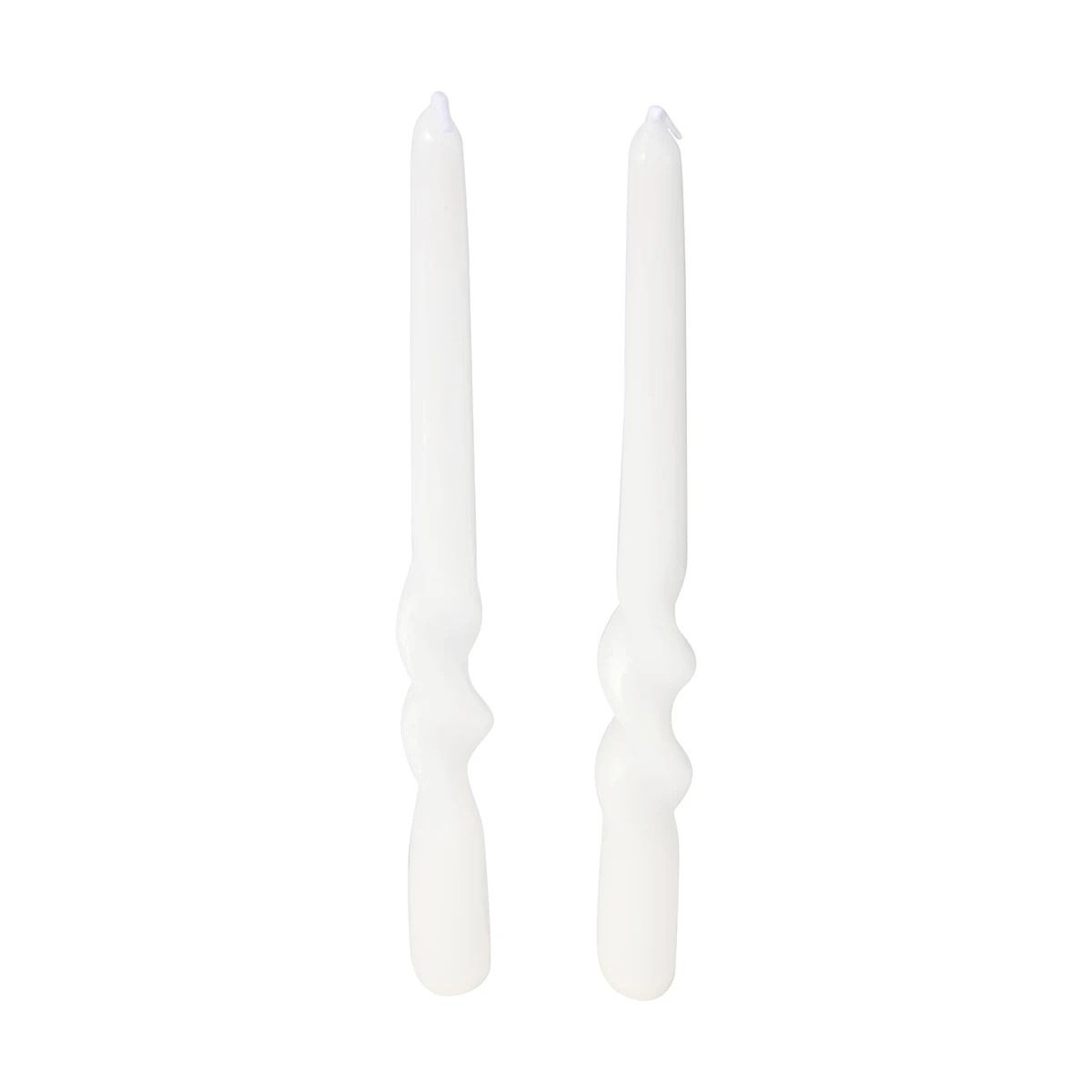 1 2 Pack Twist White Taper Candles, 1 of 6