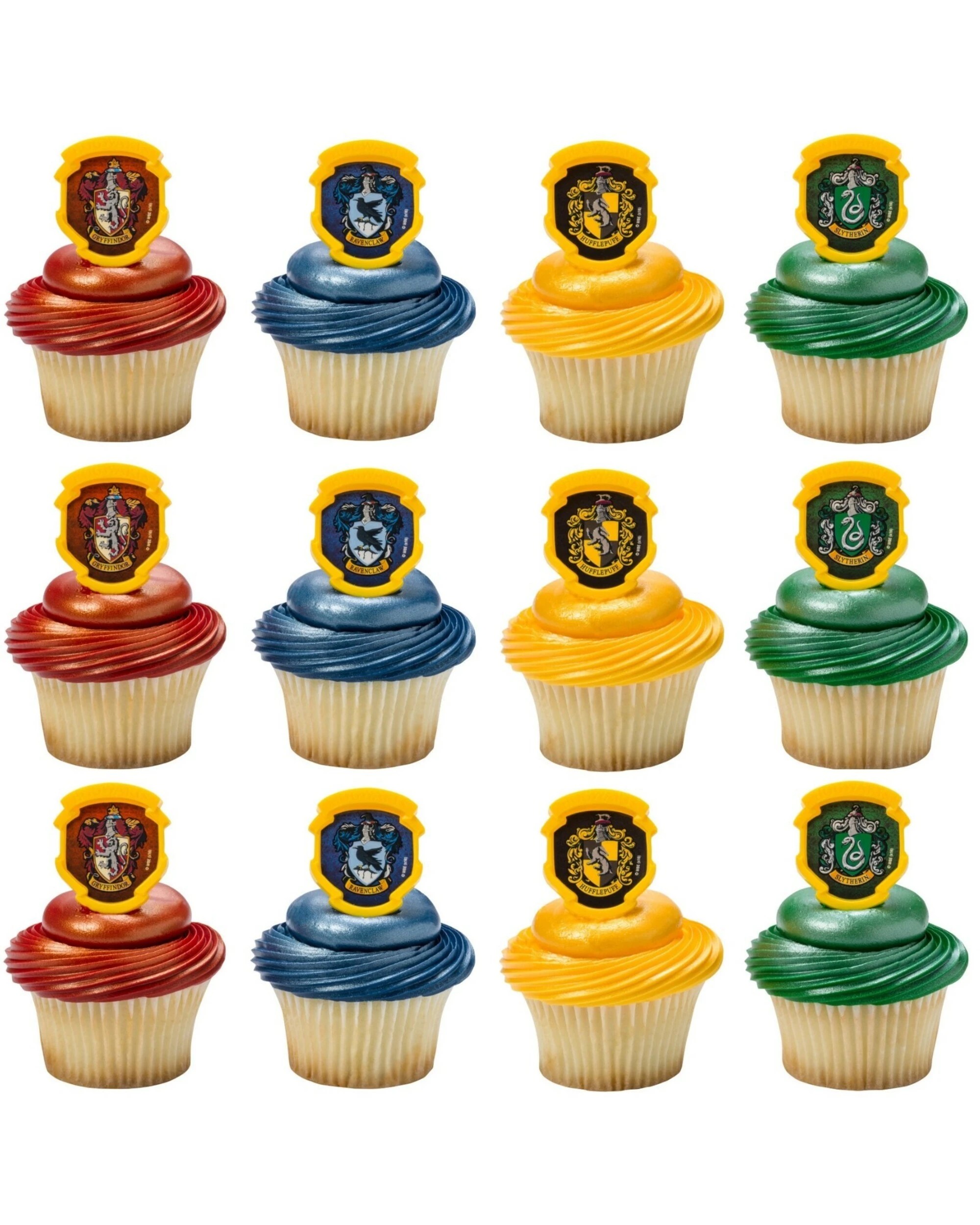 1 DecoPac Harry Potter Hogwarts Houses Cupcake Rings Pack of 12 - Multi, 1 of 2