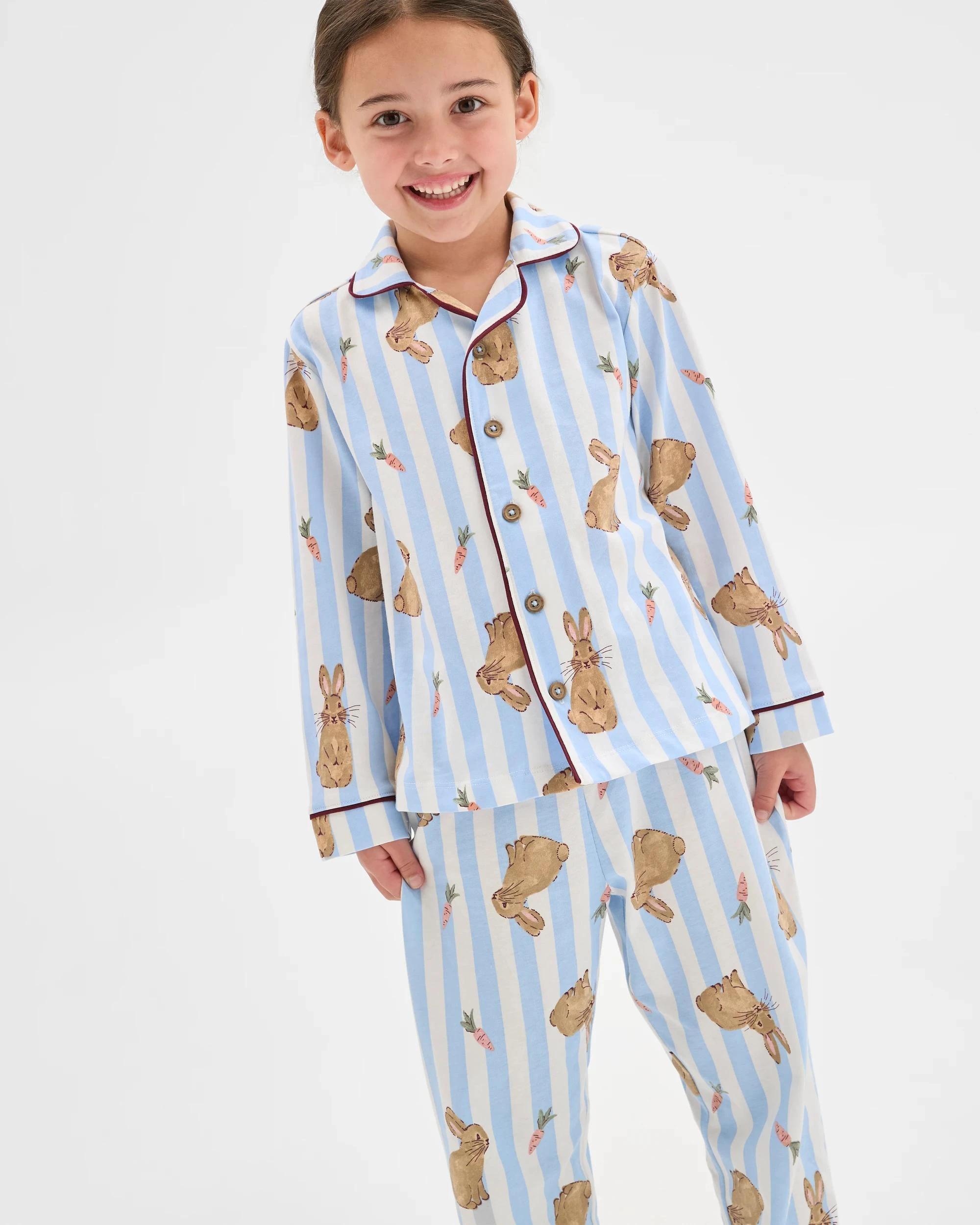 8 Target Kids Family Matching Australian Cotton Easter Younger Kids Pyjama Set - Bunny Stripe BUNNY BLUE, 8 of 9