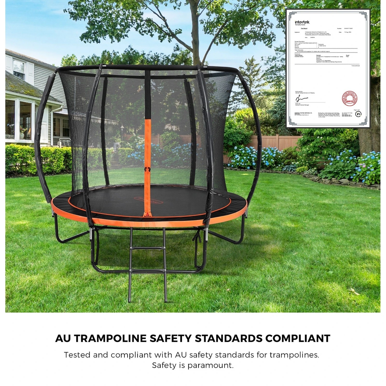 9 Mazam 8ft Trampoline Round Kids Trampolines Encosure Safety Net With Ladder
 - Multi, 9 of 10