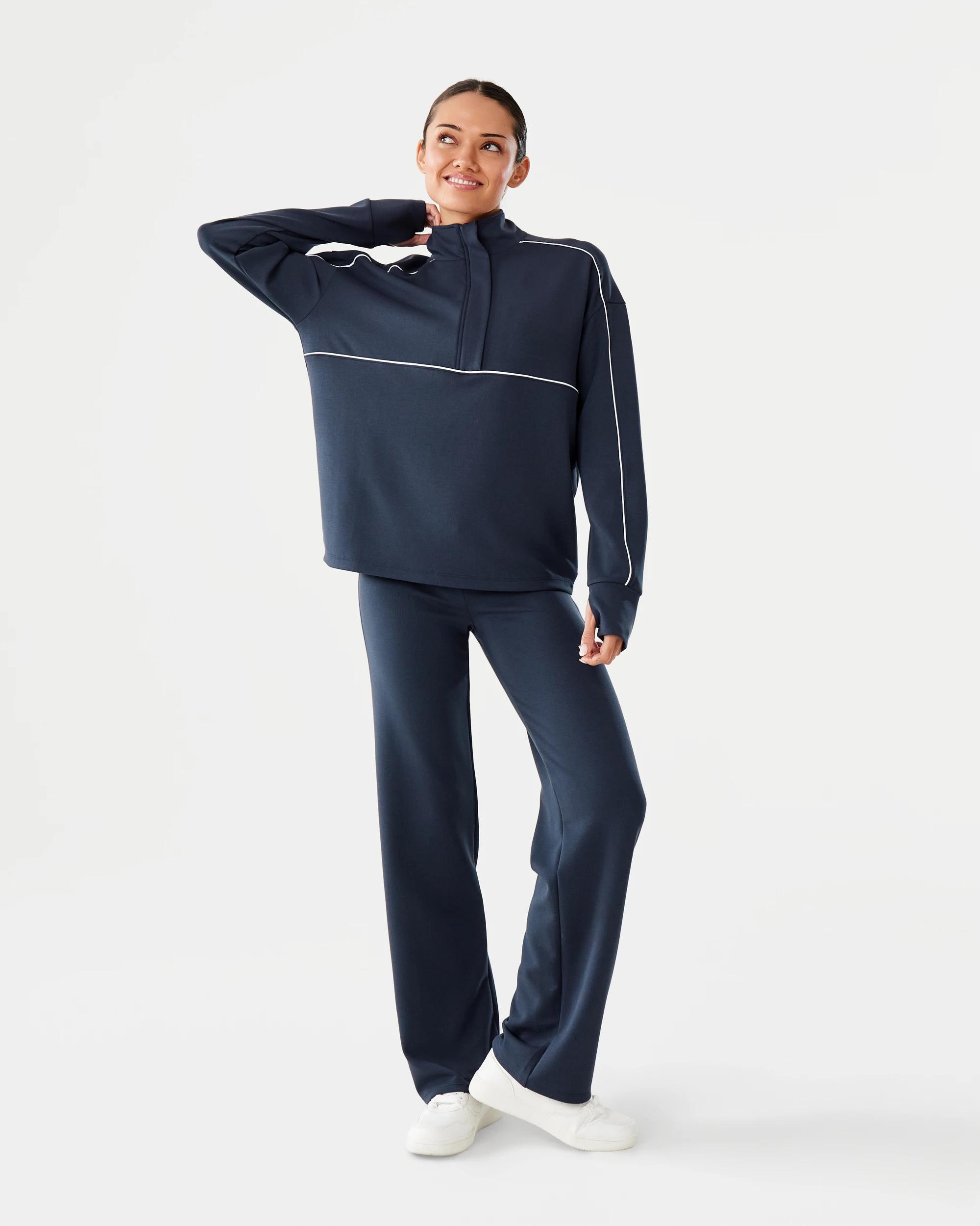 2 Active Womens Scuba Rib Trackpants Shade Navy, 2 of 6