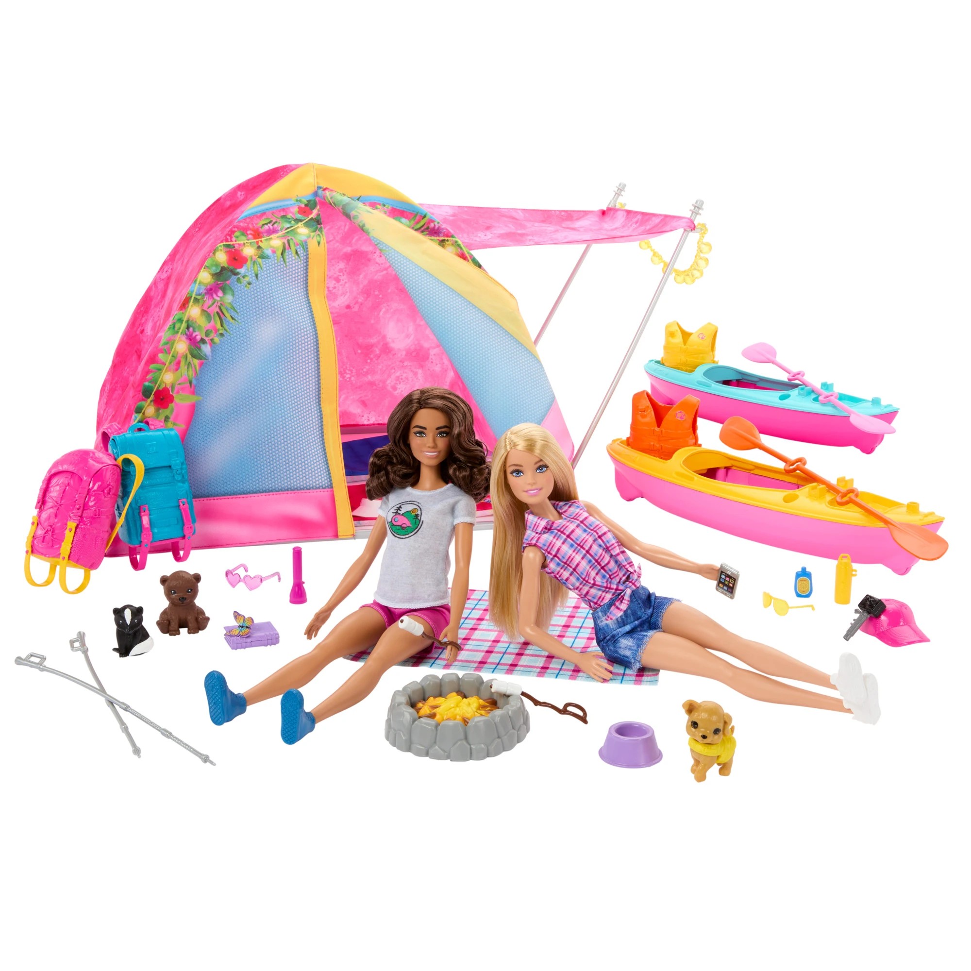 3 Barbie Dolls and Camping Accessories Playset, 3 of 6
