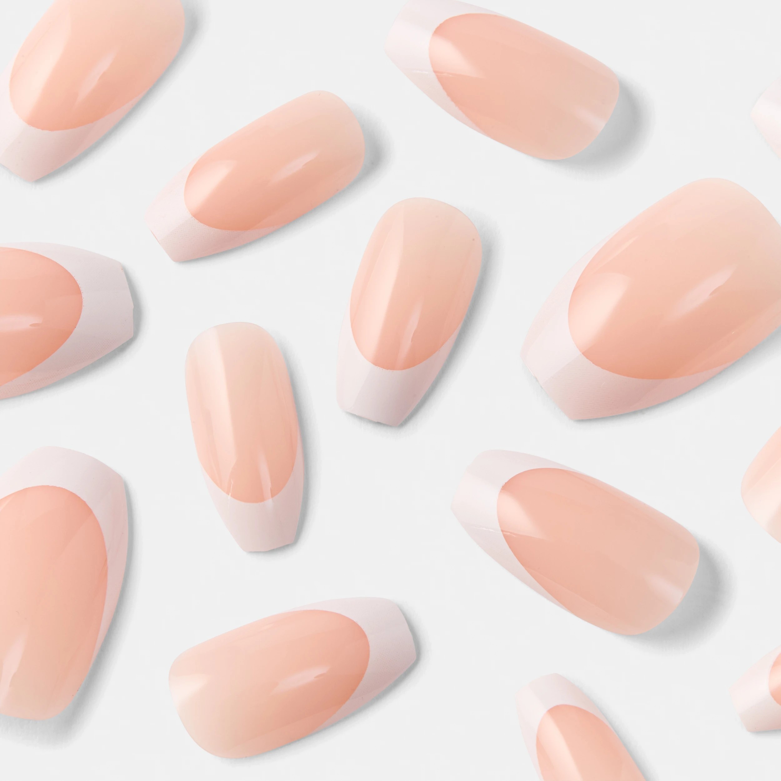 4 OXX Cosmetics 24 Pack Artificial Nails with Adhesive - Coffin Shape, French Tip, 4 of 5