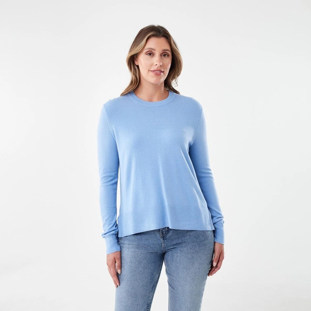 1 Crew Neck Lightweight Jumper Cornflower, 1 of 6