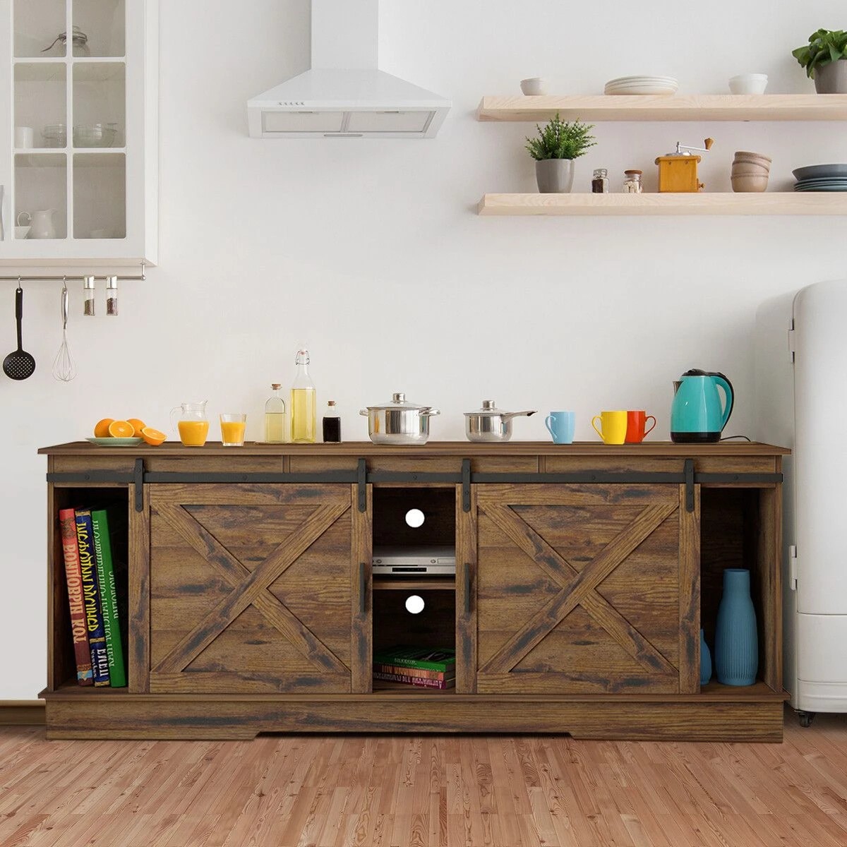 6 Ausway TV Kitchen Cabinet Stand Entertainment Unit Sideboard Buffet, 6 of 9