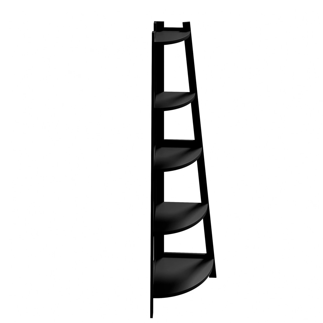 6 Oikiture Corner Ladder Shelf 5 Tier Home Storage Display Stand Bookshelf
 - Black, 6 of 9