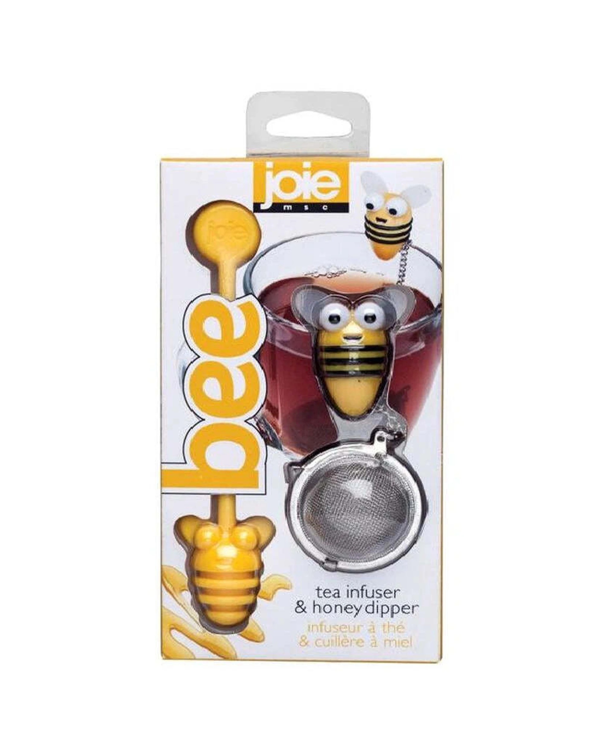 1 Joie Bee Tea Infuser & Honey Dipper Reusable Compact Kitchen Tool Utensil - Yellow, 1 of 1