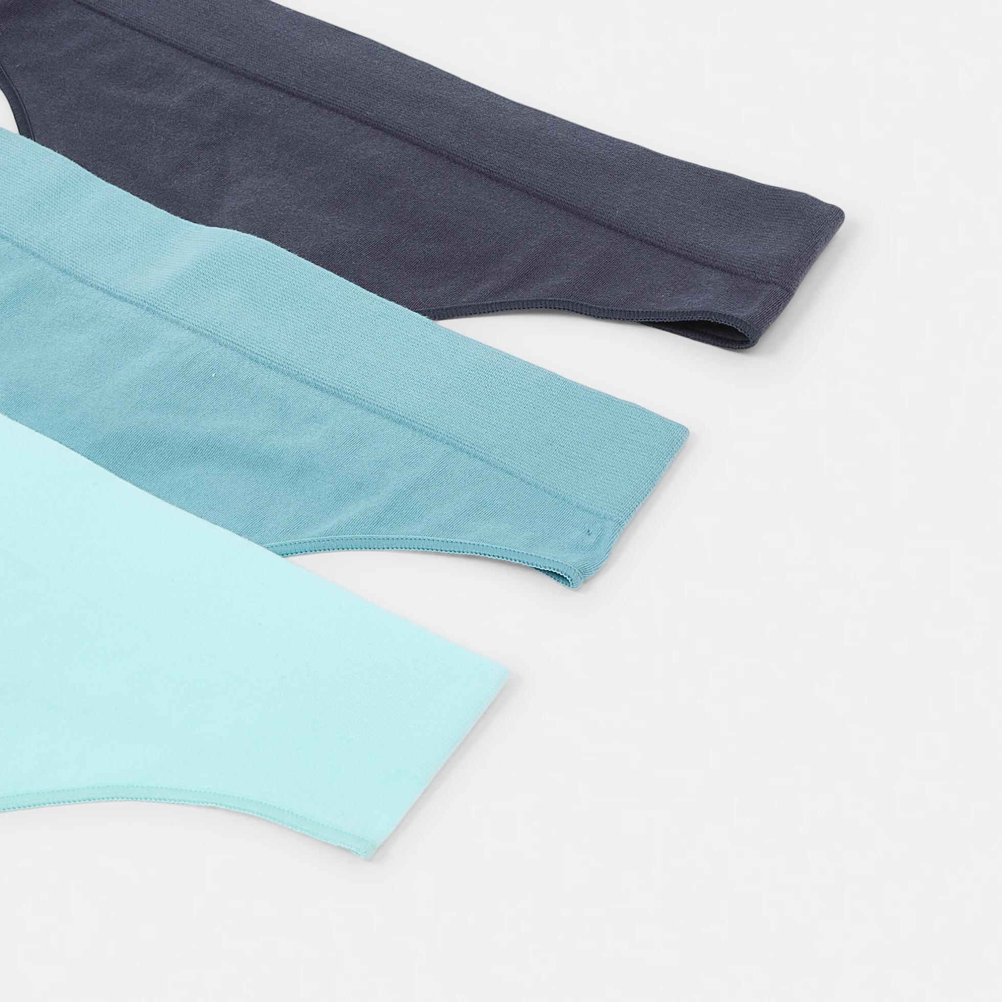 3 3 Pack Seamfree Cotton G-String Briefs WASHED SLATE, SEAGRASS BLUE, BRIGHT TURQUOISE, 3 of 8