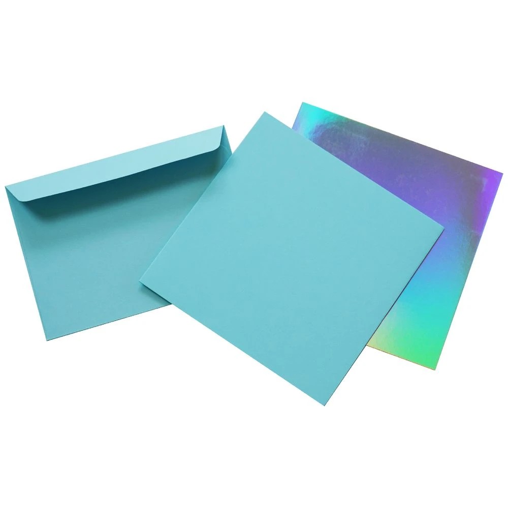 3 Qcut Folding Cards Set Pastel Blue/Holographic, 3 of 3