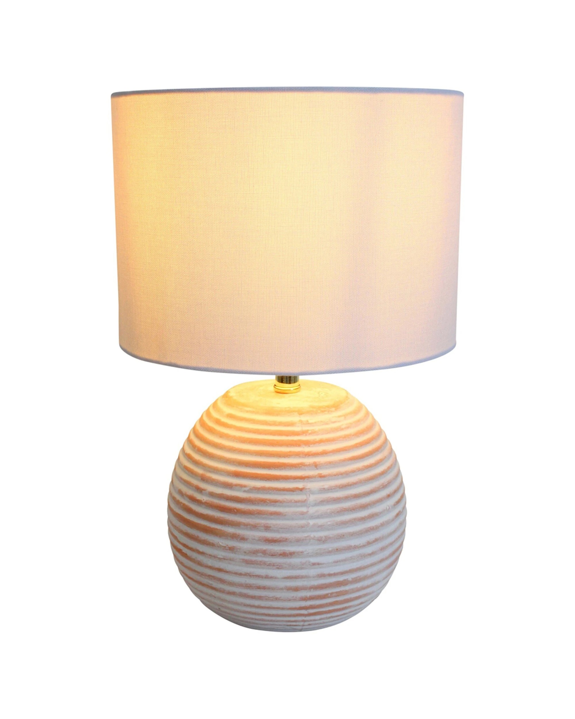1 LVD Linen Ceramic Lamp Urban Room Decor Tabletop Light Modern Design 22x34cm - Multi, 1 of 2