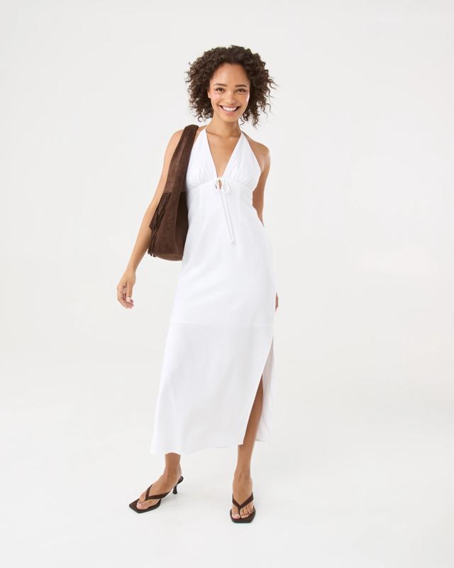 Sleeveless Linen Blend Maxi Slip D