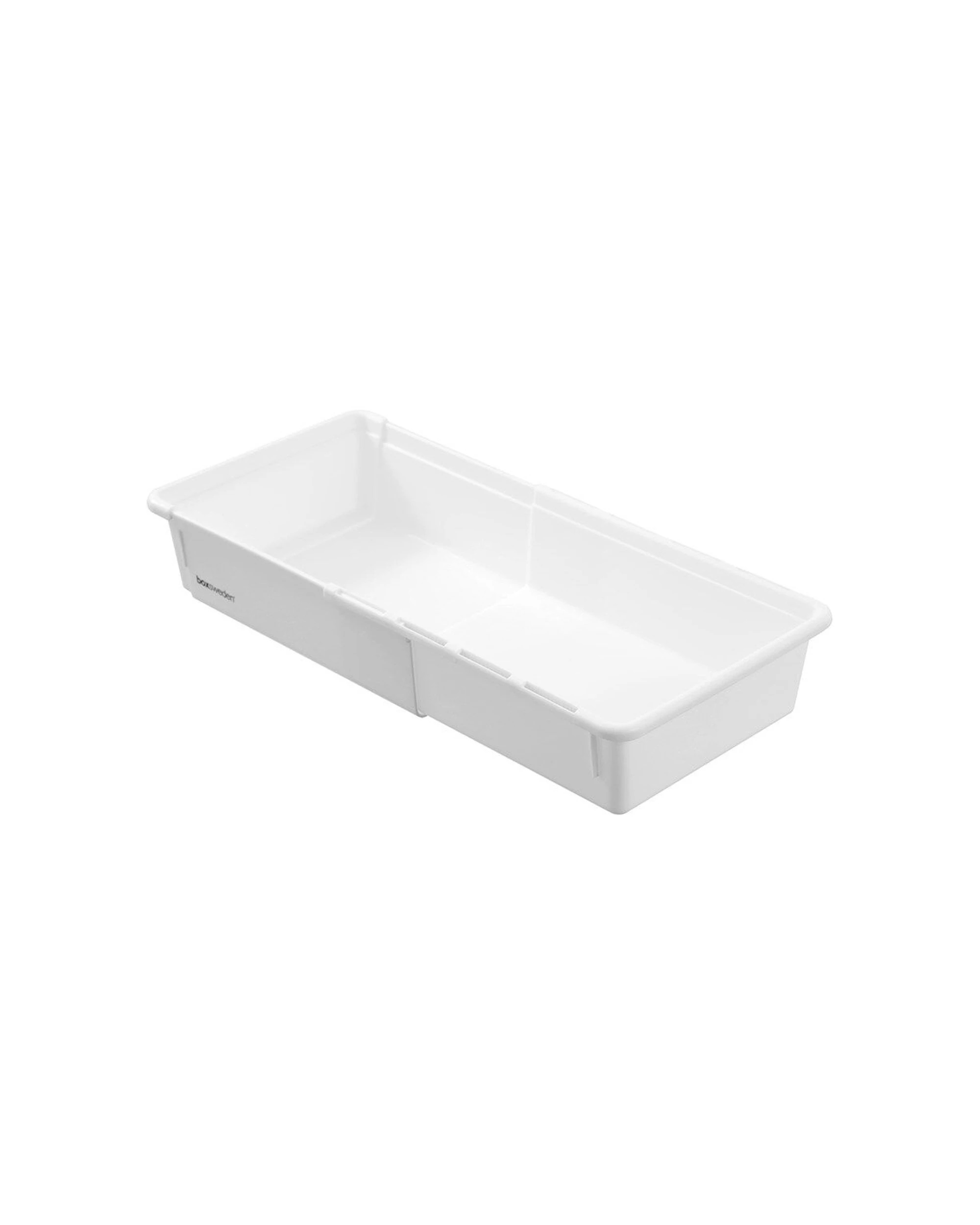 2 Boxsweden Adjustable Drawer Tote Organiser Sleek Tray 25-38x18x7cm - White, 2 of 6