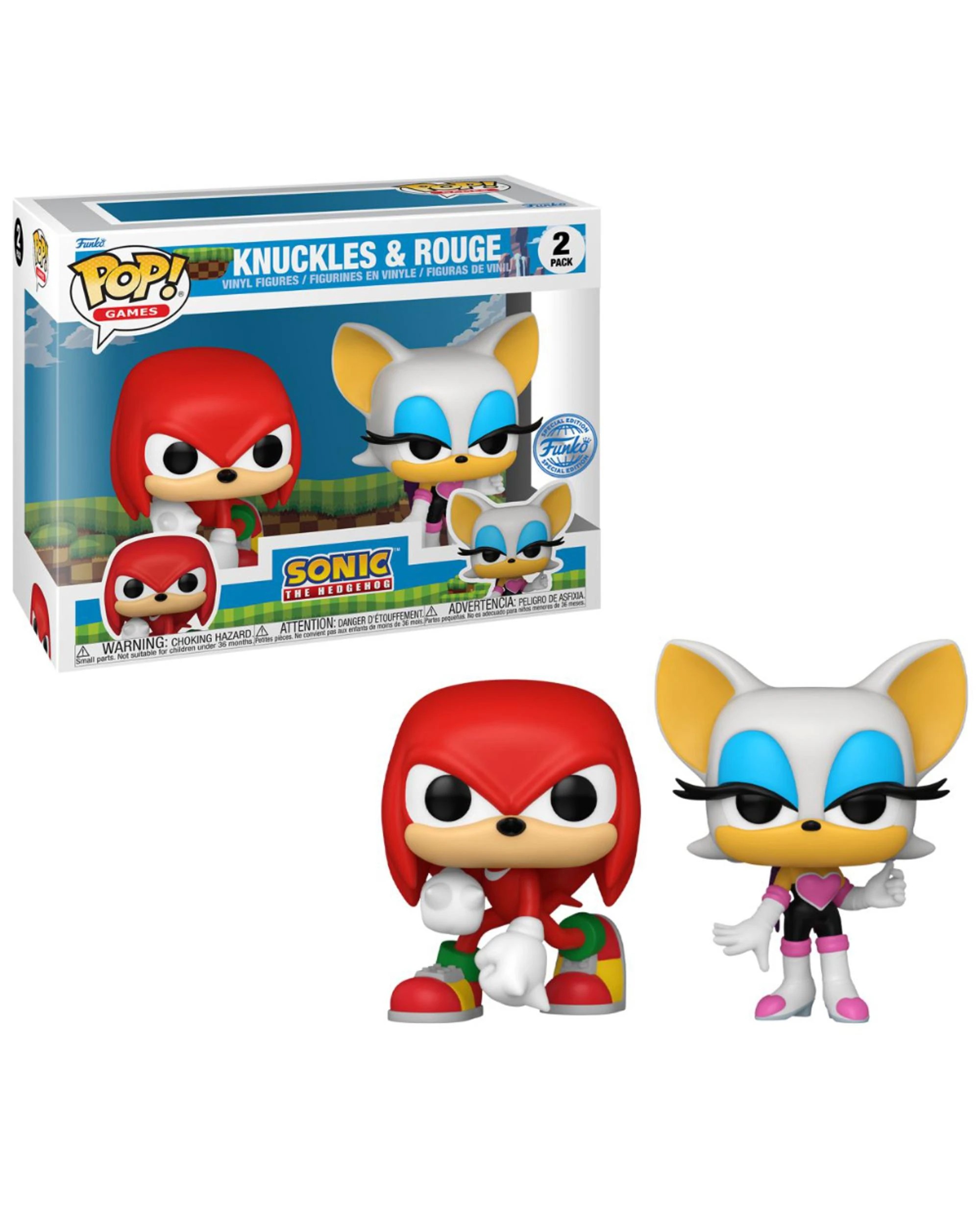 1 Sonic the Hedgehog Knuckles and Rogue 2 Pack Funko POP! Vinyl, 1 of 3