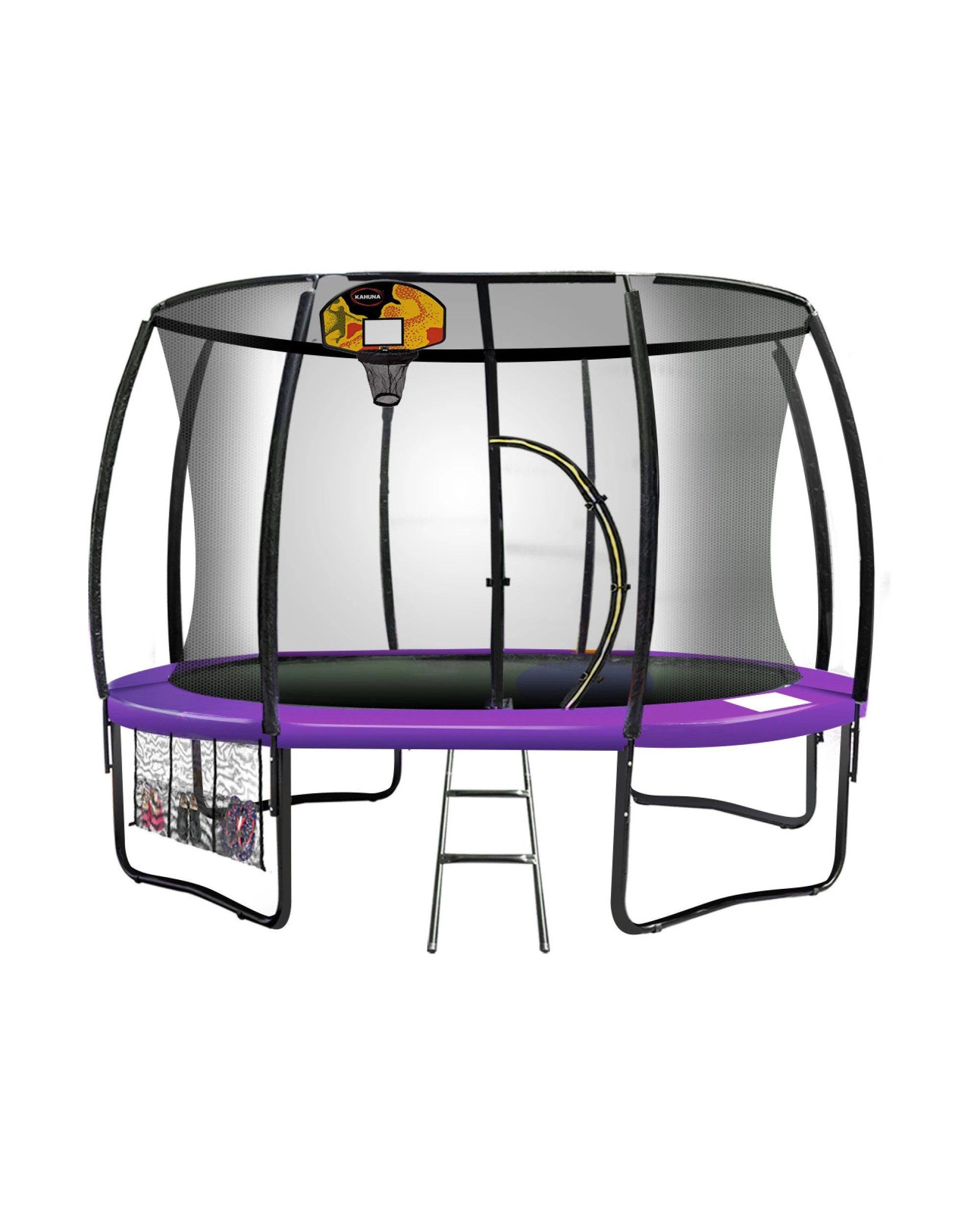 1 Kahuna 16ft Trampoline with Basketball Set in Purple - Purple, 1 of 7