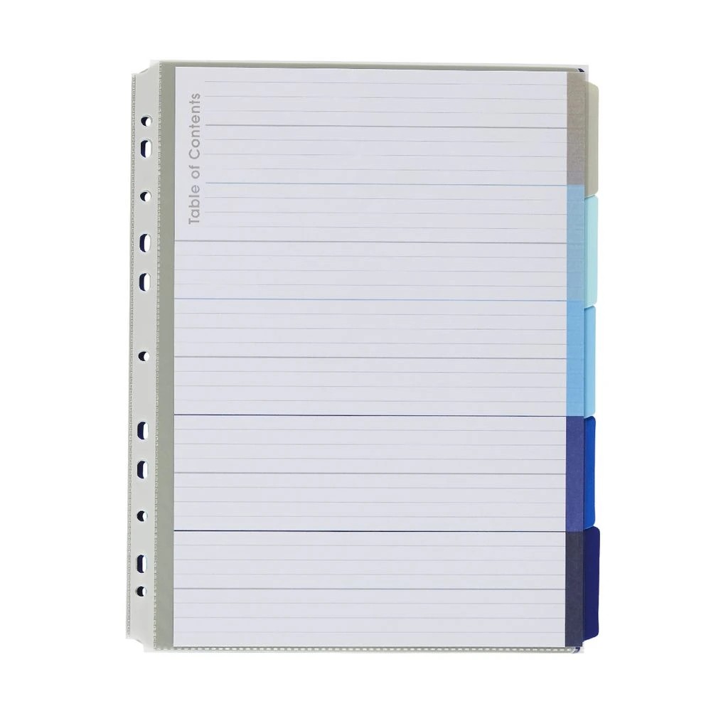 2 J.Burrows A4 Premium 5 Tab Index Dividers Cool Colours, 2 of 3