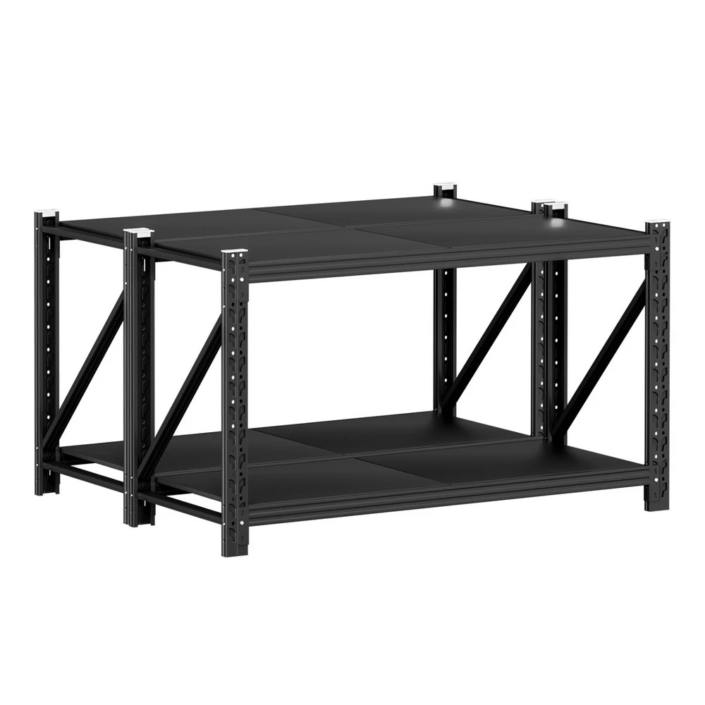 1 Giantz 2x 0.9M Garage Shelving Workbench Warehouse Rack - Black, 1 of 7