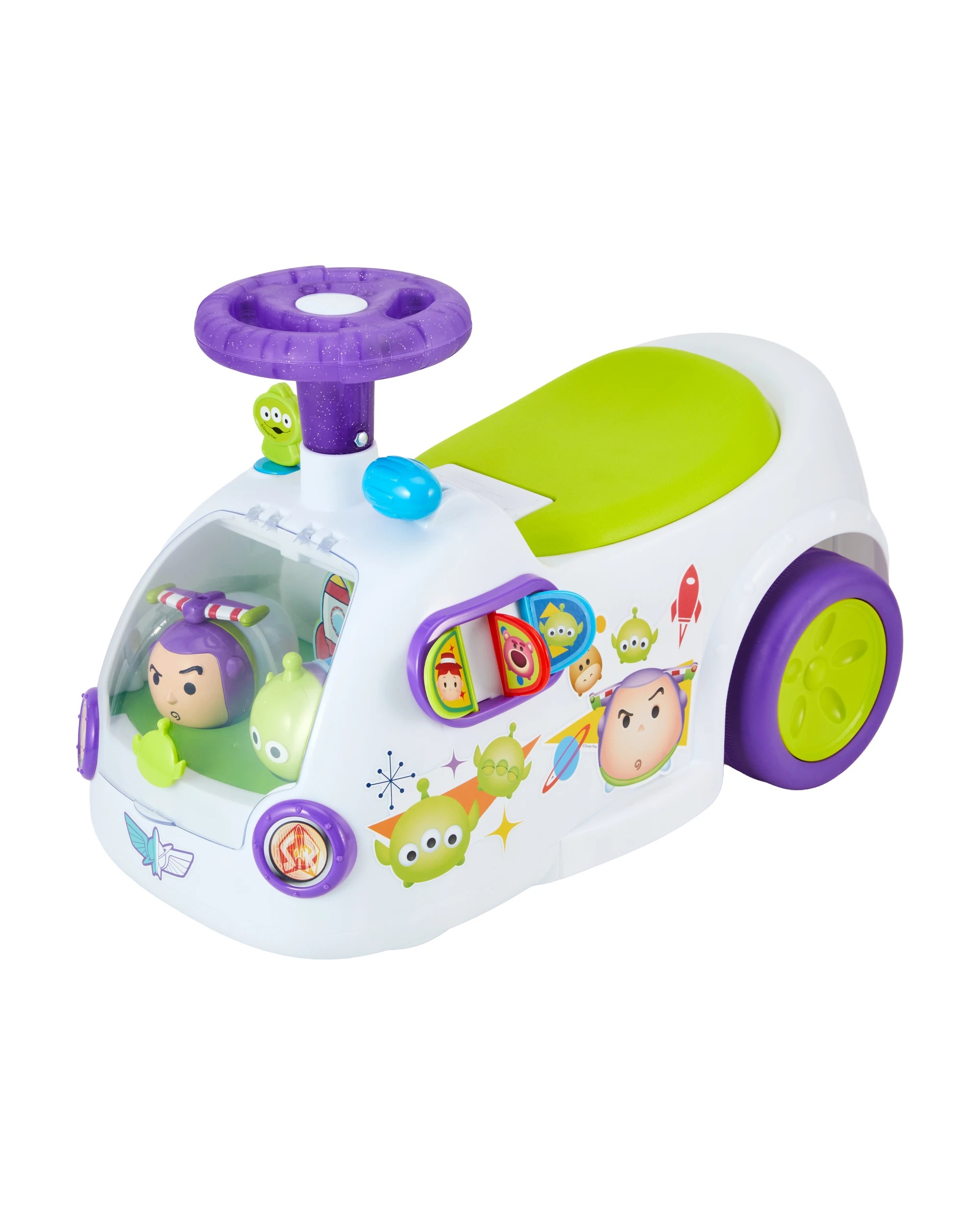 2 Kiddieland Disney Pixar Toy Story Zoom 'N' Go Buzz Activity Ride-On with Zoom Cars, 2 of 9