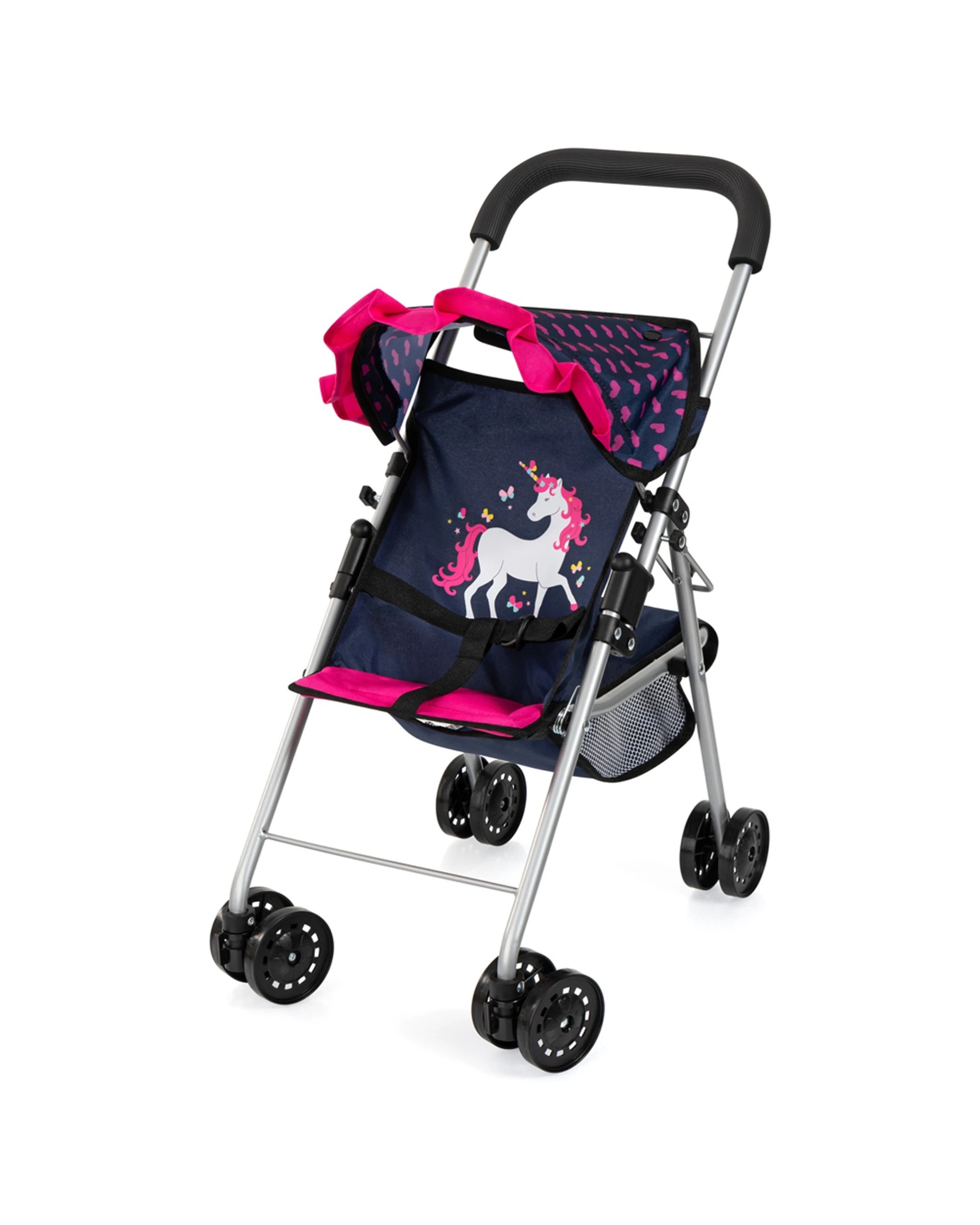 2 BAYER Doll Buggy Unicorn Doll Pram Kids Doll Stroller For Dolls Up To 18
 - pink, 2 of 4