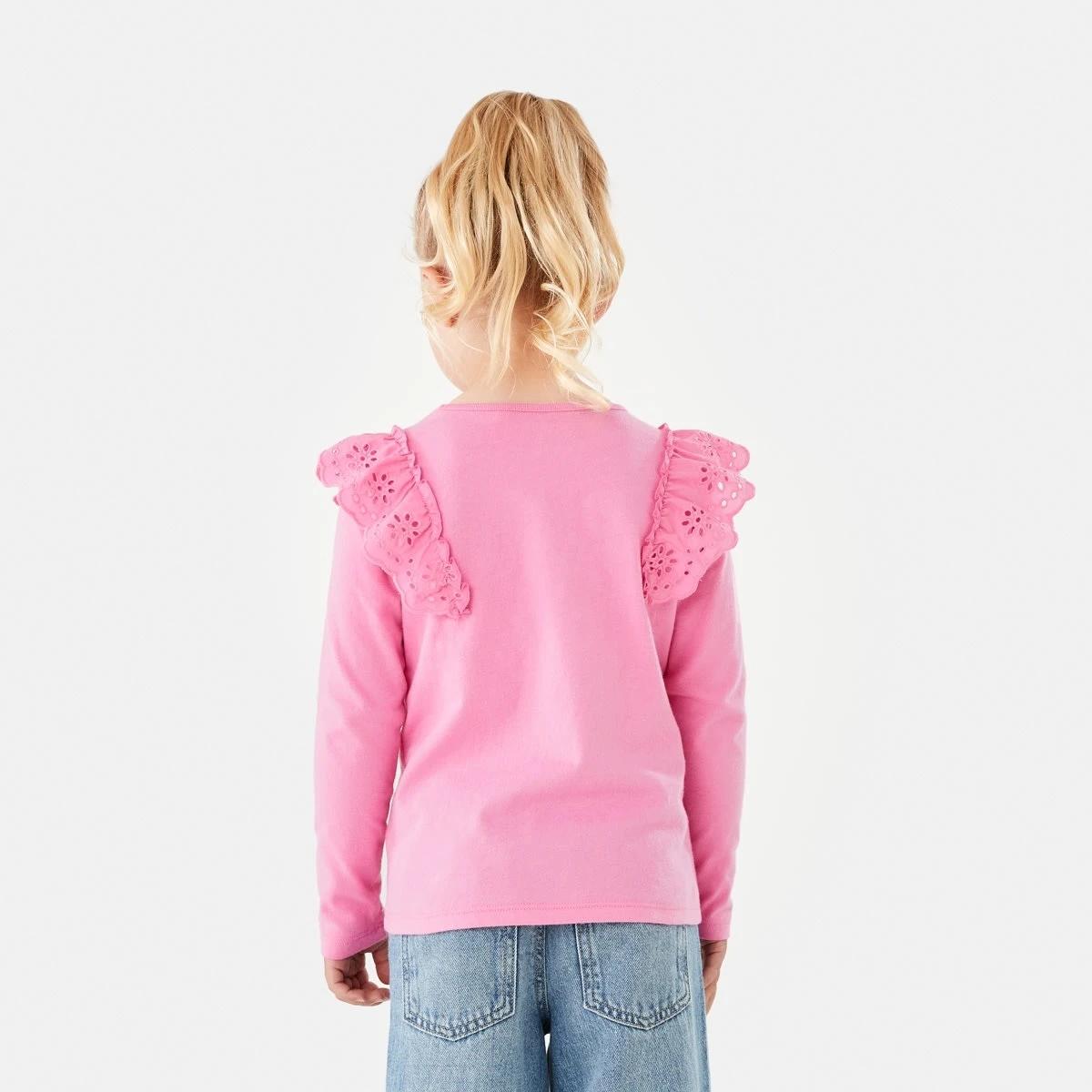 2 Broderie Trim Top Aurora Pnk, 2 of 8