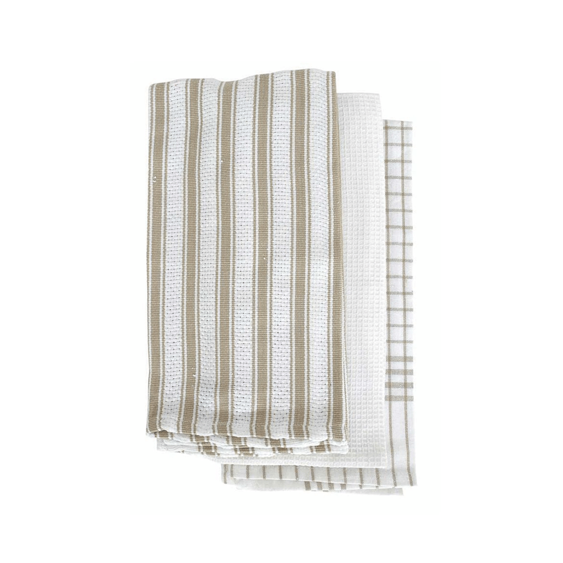 1 3pk J.elliot 70cm Gardenia Tea Towels/cloth Cotton Tau/wht Kitchen Dish/hand Dry
 - Beige, 1 of 1
