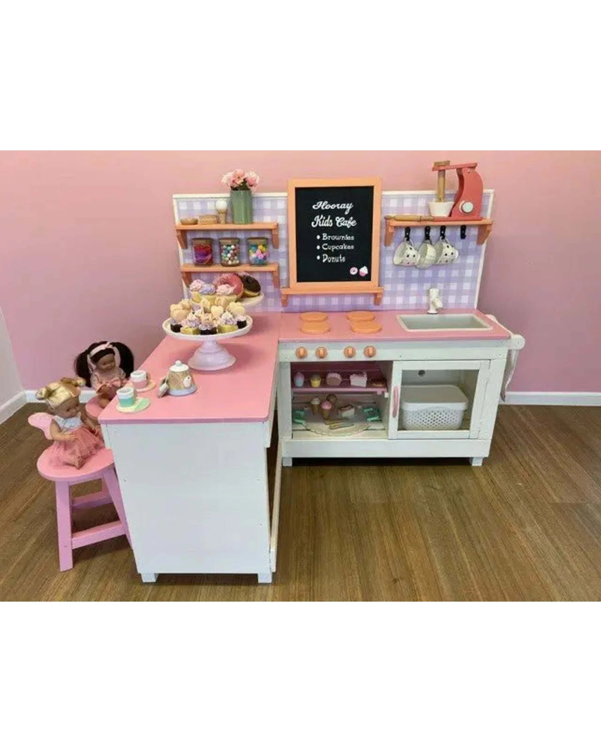 5 Hide & Seek Kids Mud Kitchen Daisy with Stools, 5 of 7